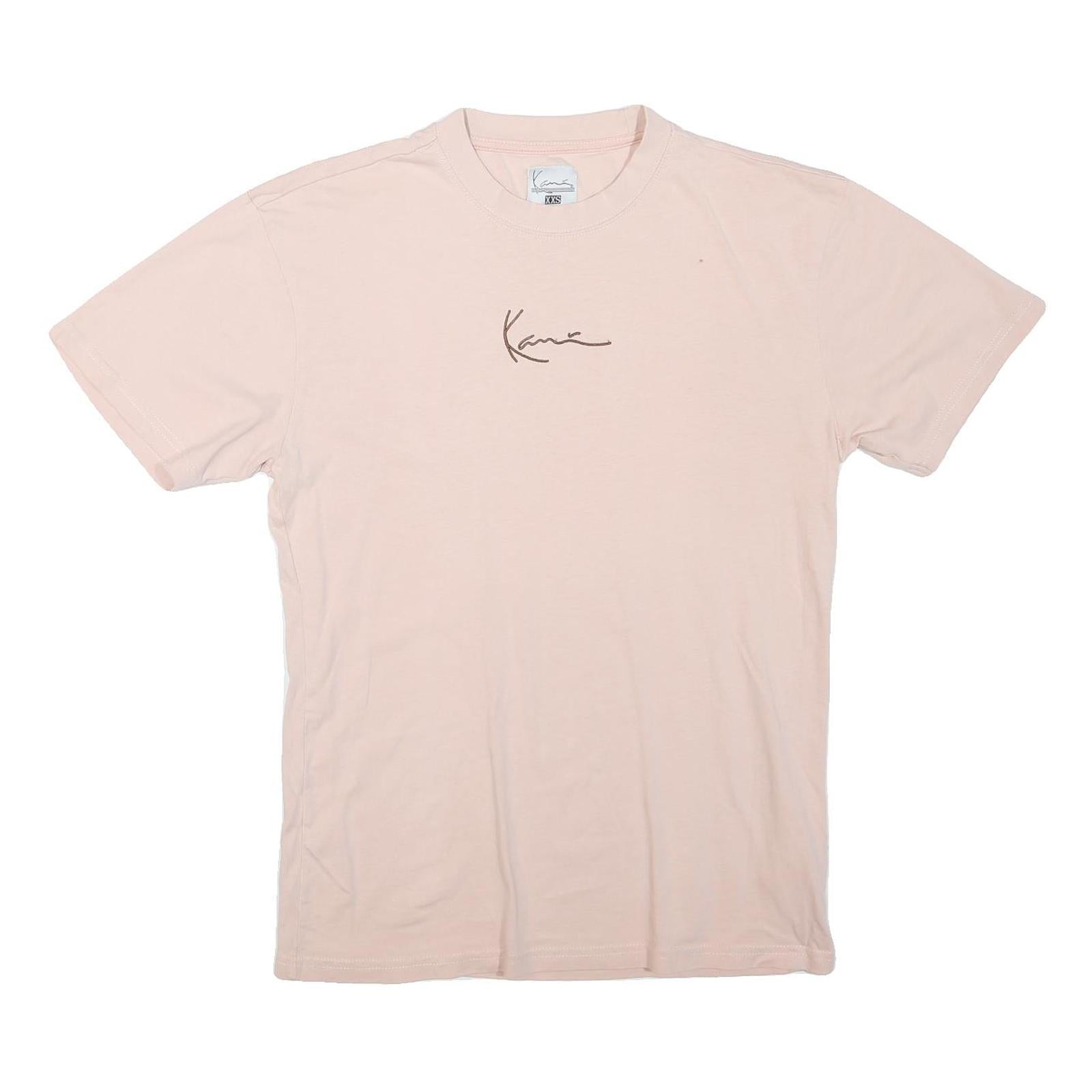 KARL KANI Mens Pink Signature Graphic T-Shirt XXS Short Sleeve Crew Neck Refurbished - N/A refurbished available on Cerqular