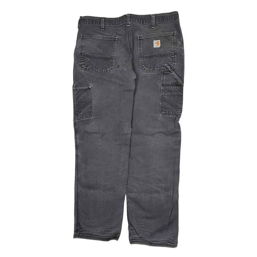Carhartt Carpenter Trousers - 36W 32L Grey Cotton Refurbished - Thrifted (note: this is a term often used to describe second- refurbished available on Cerqular