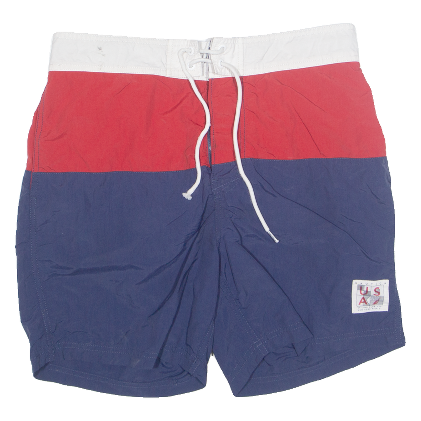 NAUTICA Mesh Lined Sailing Club Mens Swimming Shorts Blue Colourblock M W32 Refurbished - N/A refurbished available on Cerqular