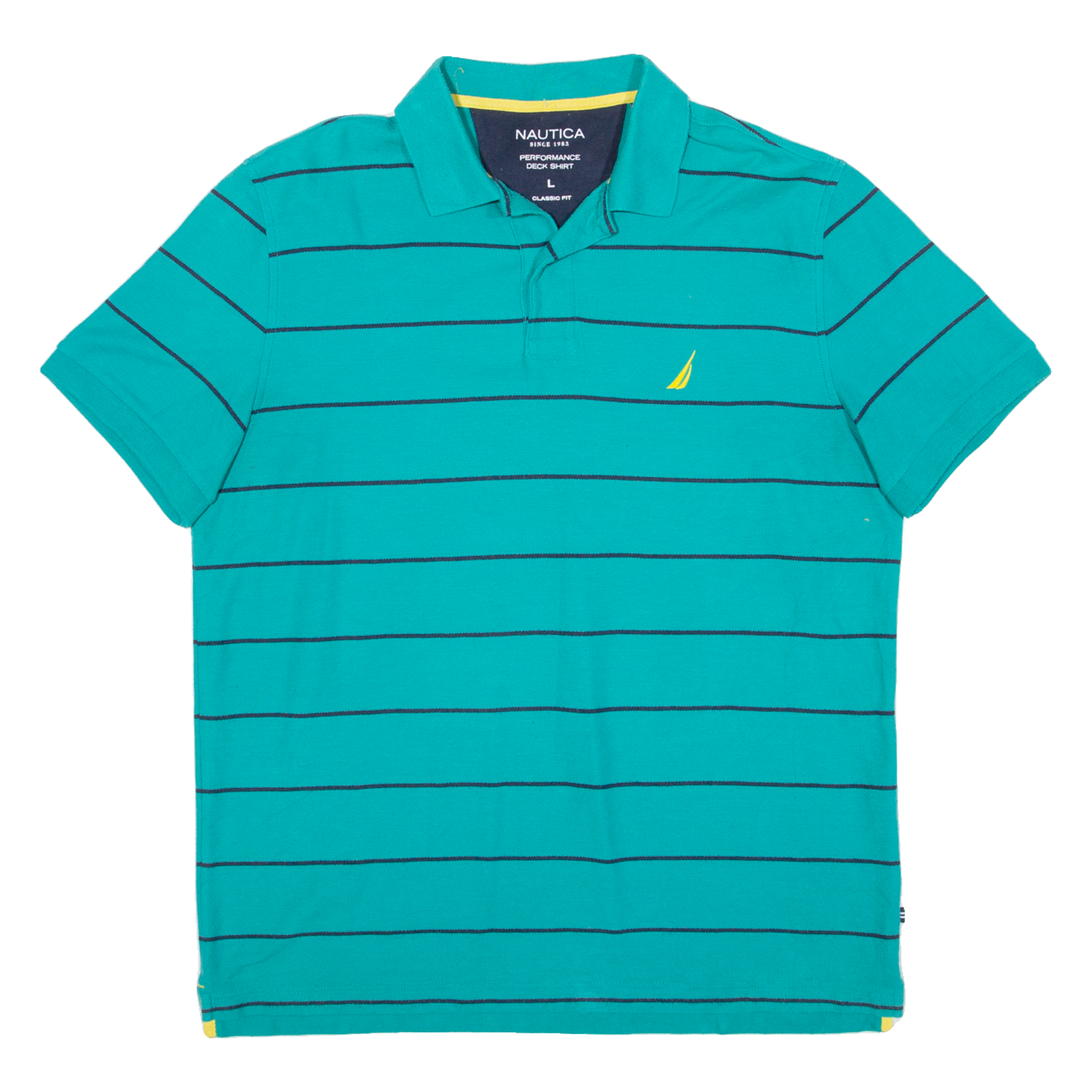 NAUTICA Mens Polo Shirt Blue Striped L Refurbished - N/A refurbished available on Cerqular