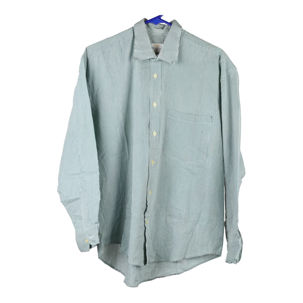 Marco Vanzini Striped Shirt - Large Green Cotton Refurbished - Thrifted (note: this is a term often used to describe second- refurbished available on Cerqular