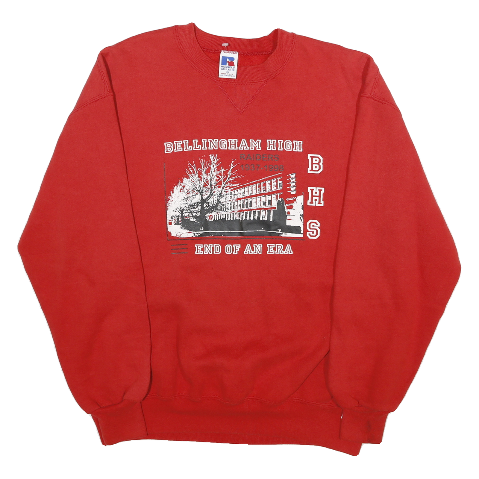 RUSSELL ATHLETIC Mens Red Bellingham High Sweatshirt Crew Neck XL Casual Refurbished - N/A refurbished available on Cerqular