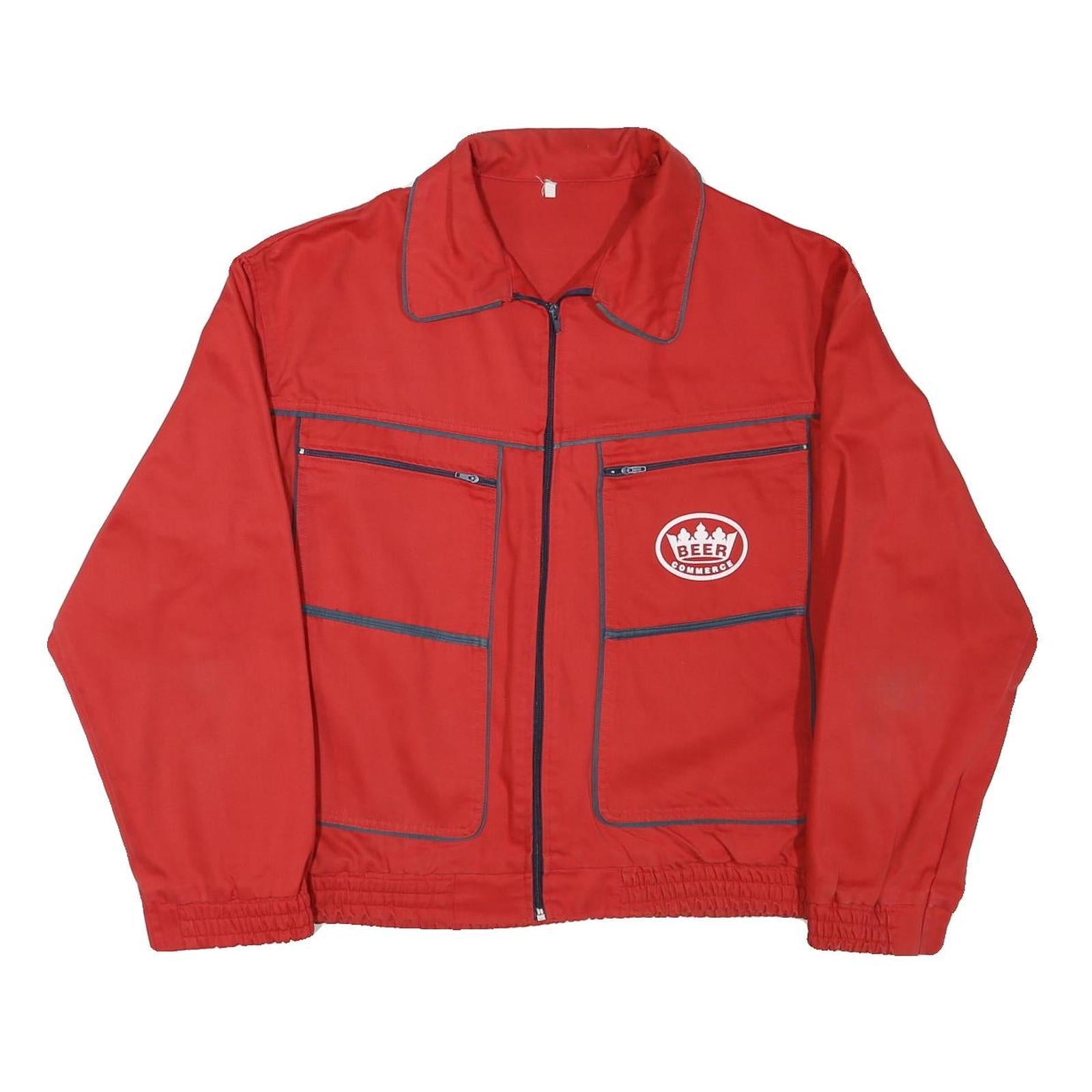 Buy Mens Red Workwear Cotton Blend Zip Jacket L Logo Beer Commerce Plain Refurbished - $37.69 Mens Red Workwear Cotton Blend Zip Jacket L Logo Beer Commerce Plain Refurbished - N/A refurbished available on Cerqular