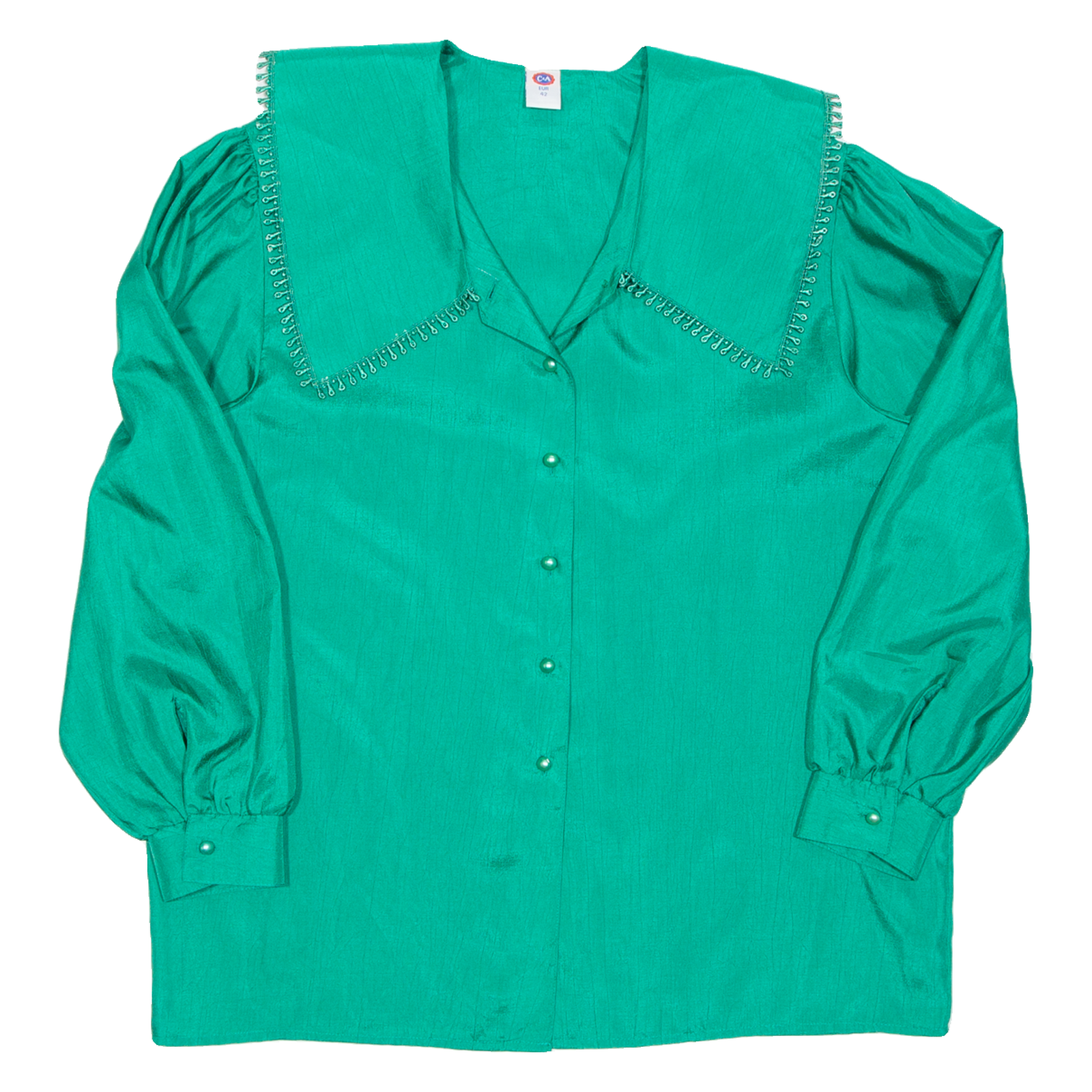 C&A Womens Blouse Green Long Sleeve Silk L Refurbished - N/A refurbished available on Cerqular