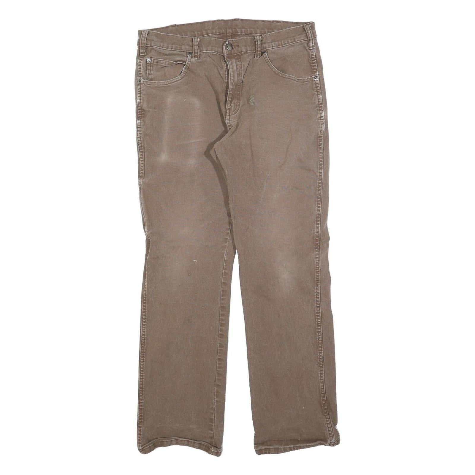 DICKIES Mens Jeans Brown Regular Straight Denim W32 L28 Zip Cotton Blend Refurbished - N/A refurbished available on Cerqular