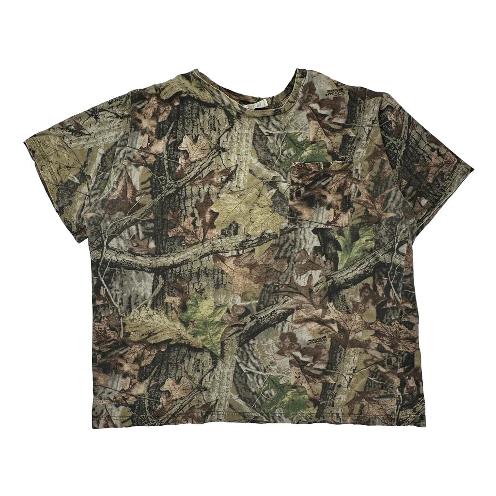Liberty Camo T-Shirt - 2XL Camo Cotton Refurbished - Thrifted (note: this is a term often used to describe second- refurbished available on Cerqular