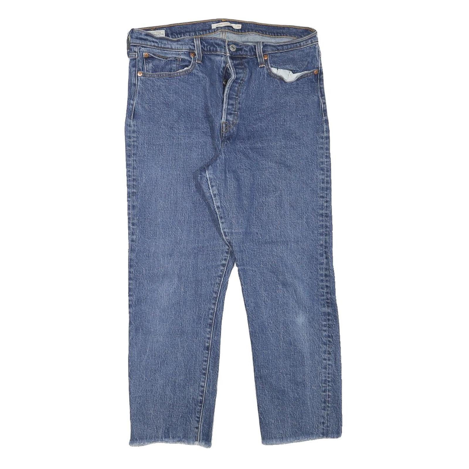 Buy LEVI'S Womens Blue Regular Straight Denim Raw Hem W32 L25 Button Closure Jeans Refurbished - $36.39 LEVI'S Womens Blue Regular Straight Denim Raw Hem W32 L25 Button Closure Jeans Refurbished - N/A refurbished available on Cerqular
