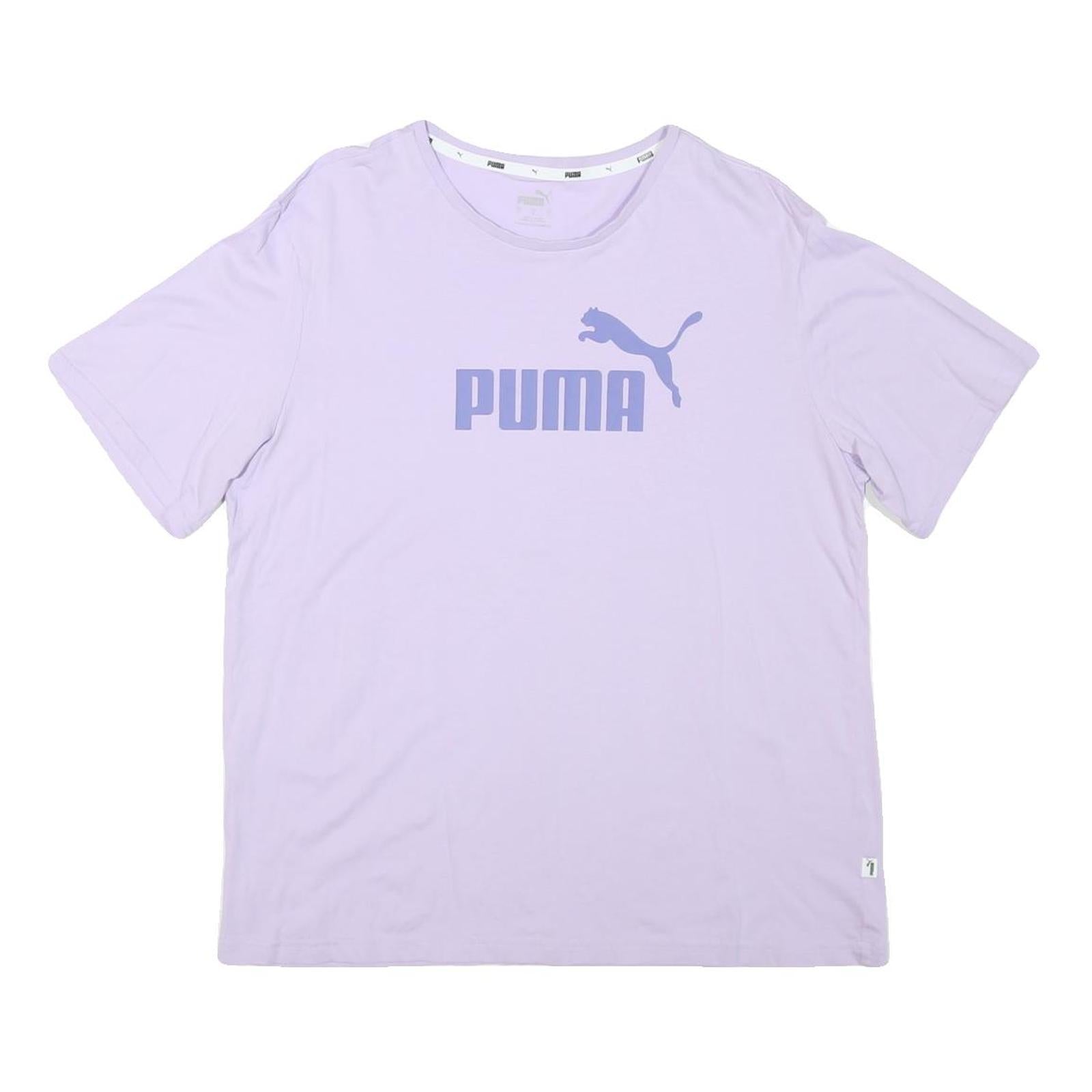 PUMA Womens Lilac T-Shirt L Short Sleeve Crew Neck Cotton Blend Sport Casual Refurbished - N/A refurbished available on Cerqular
