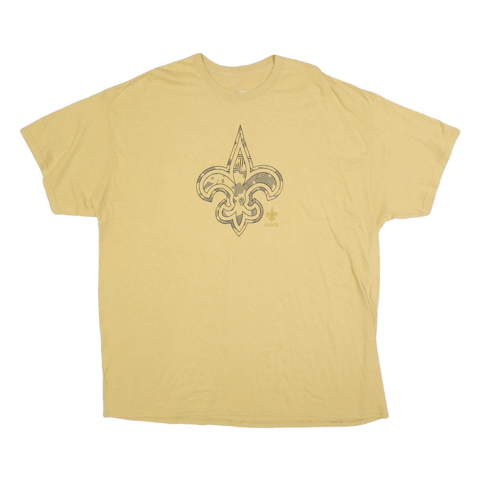 NFL Mens Beige New Orleans Saints Graphic T-Shirt 2XL Short Sleeve Crew Neck Refurbished - N/A refurbished available on Cerqular