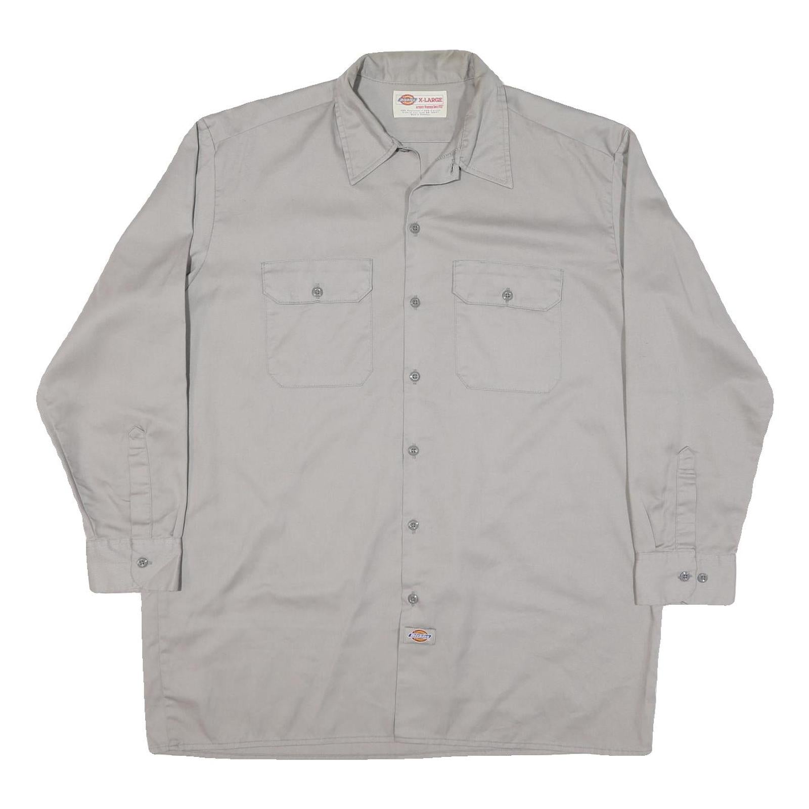 DICKIES Mens Grey Shirt XL Workwear Cotton Blend Utility Long Sleeve Refurbished - N/A refurbished available on Cerqular