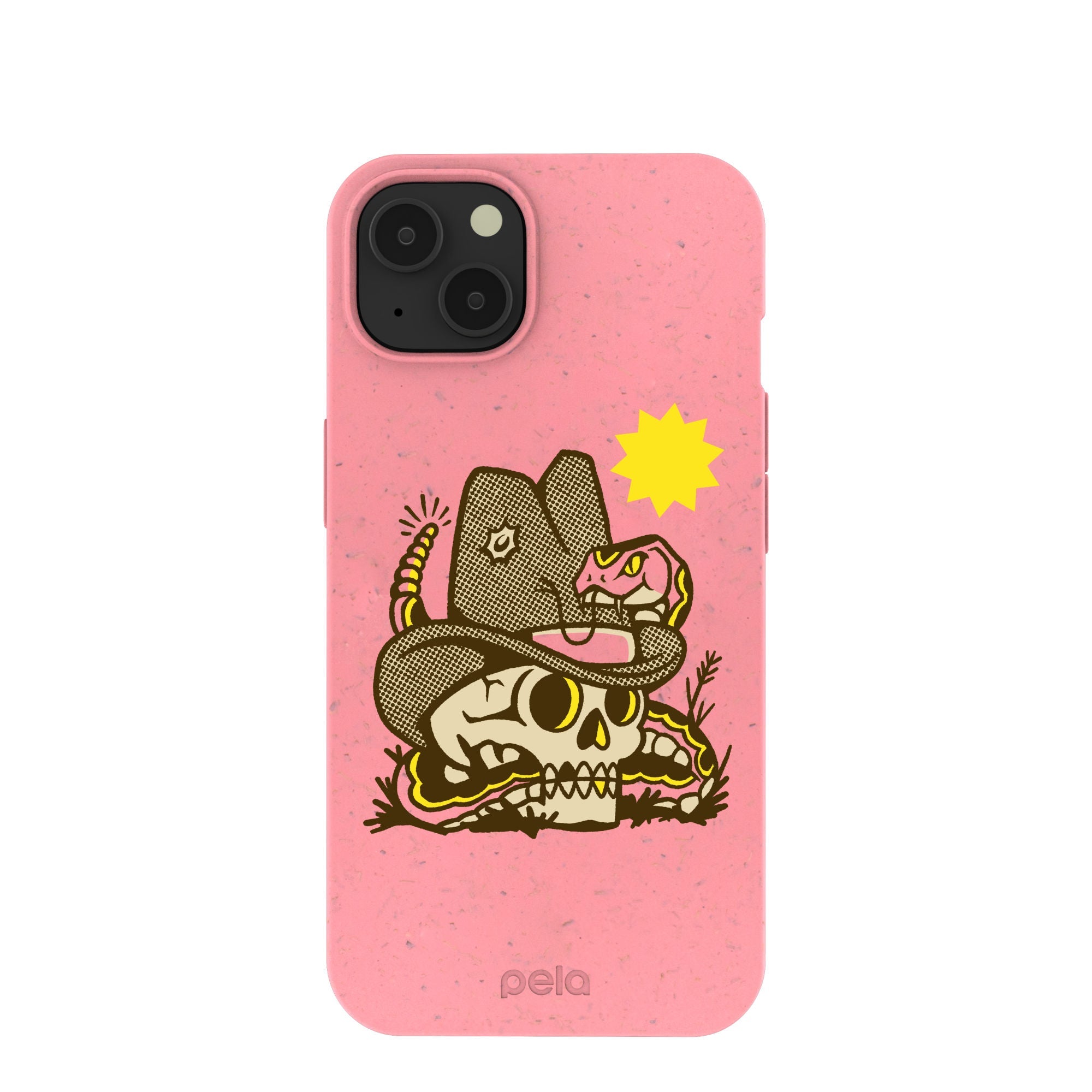 Bubblegum Pink Snakebite iPhone 13 Case Refurbished - Pela Case refurbished available on Cerqular