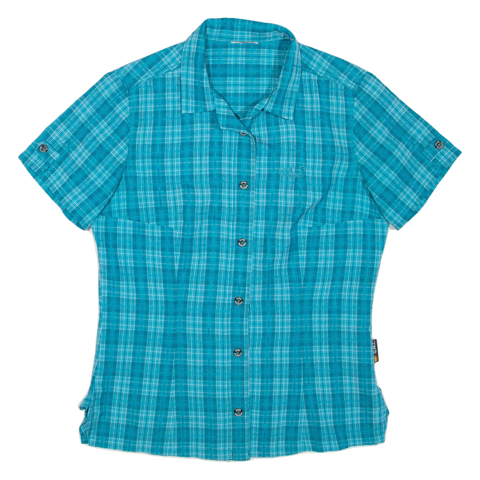JACK WOLFSKIN Womens Shirt Blue Check M Refurbished - N/A refurbished available on Cerqular