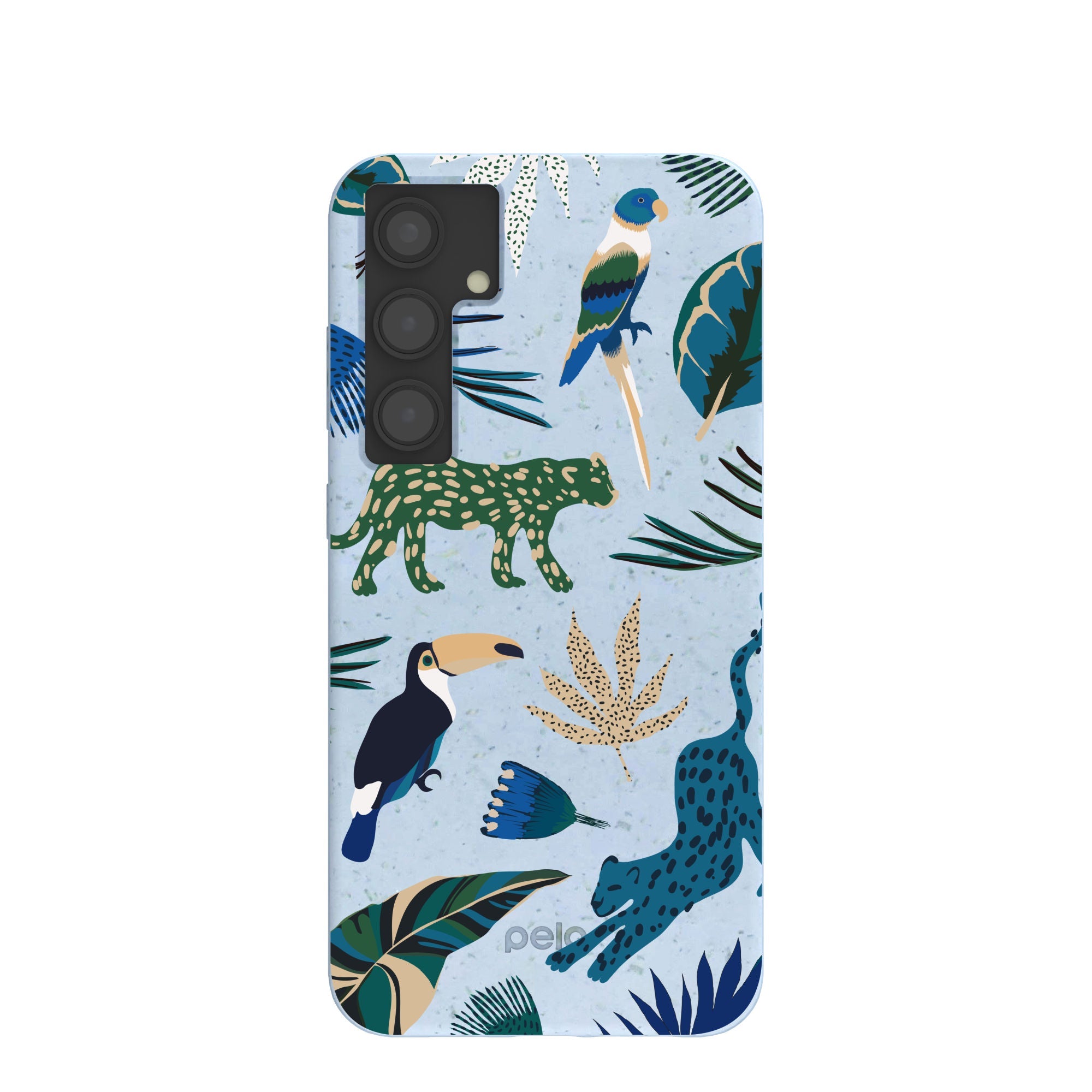 Powder Blue Tropical Rainforest Samsung Galaxy S24+(Plus) Case Refurbished - Pela Case refurbished available on Cerqular