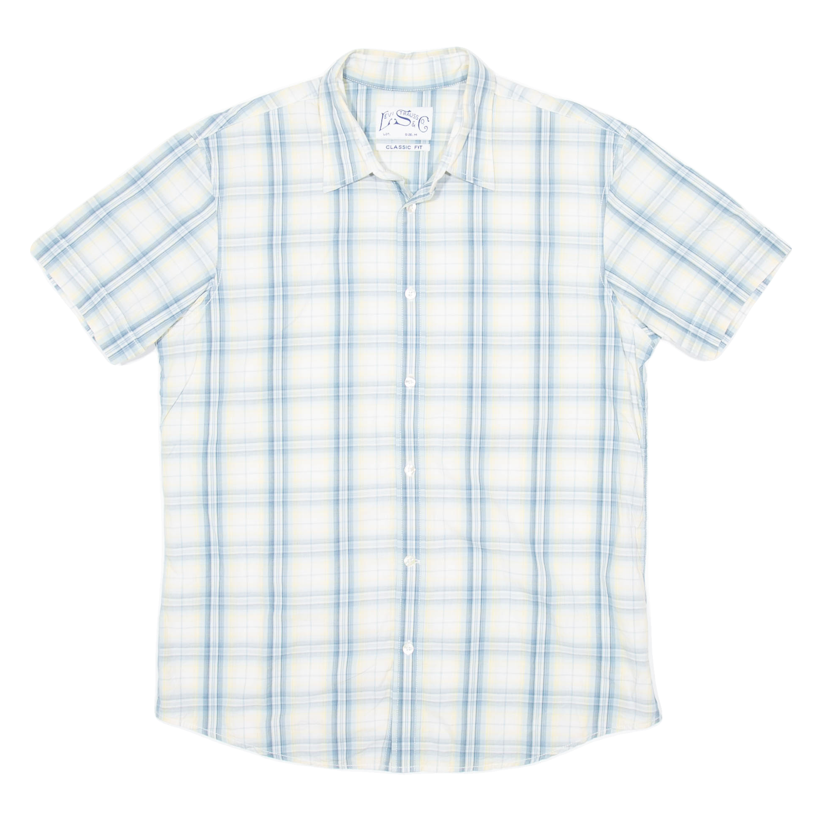 LEVI'S Mens Shirt Blue Check M Refurbished - N/A refurbished available on Cerqular