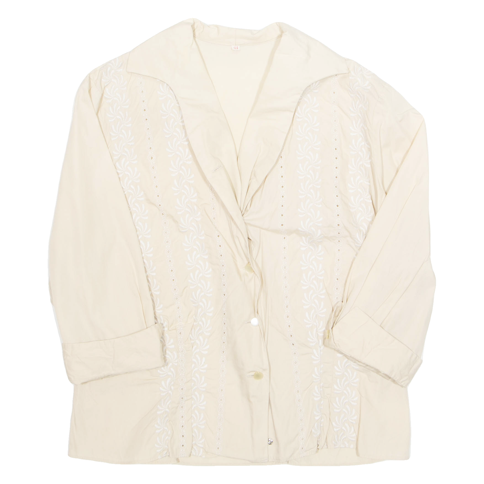 Buy Embroidered Womens Shirt Cream Collared Long Sleeve L Refurbished - $16.89 Embroidered Womens Shirt Cream Collared Long Sleeve L Refurbished - N/A refurbished available on Cerqular