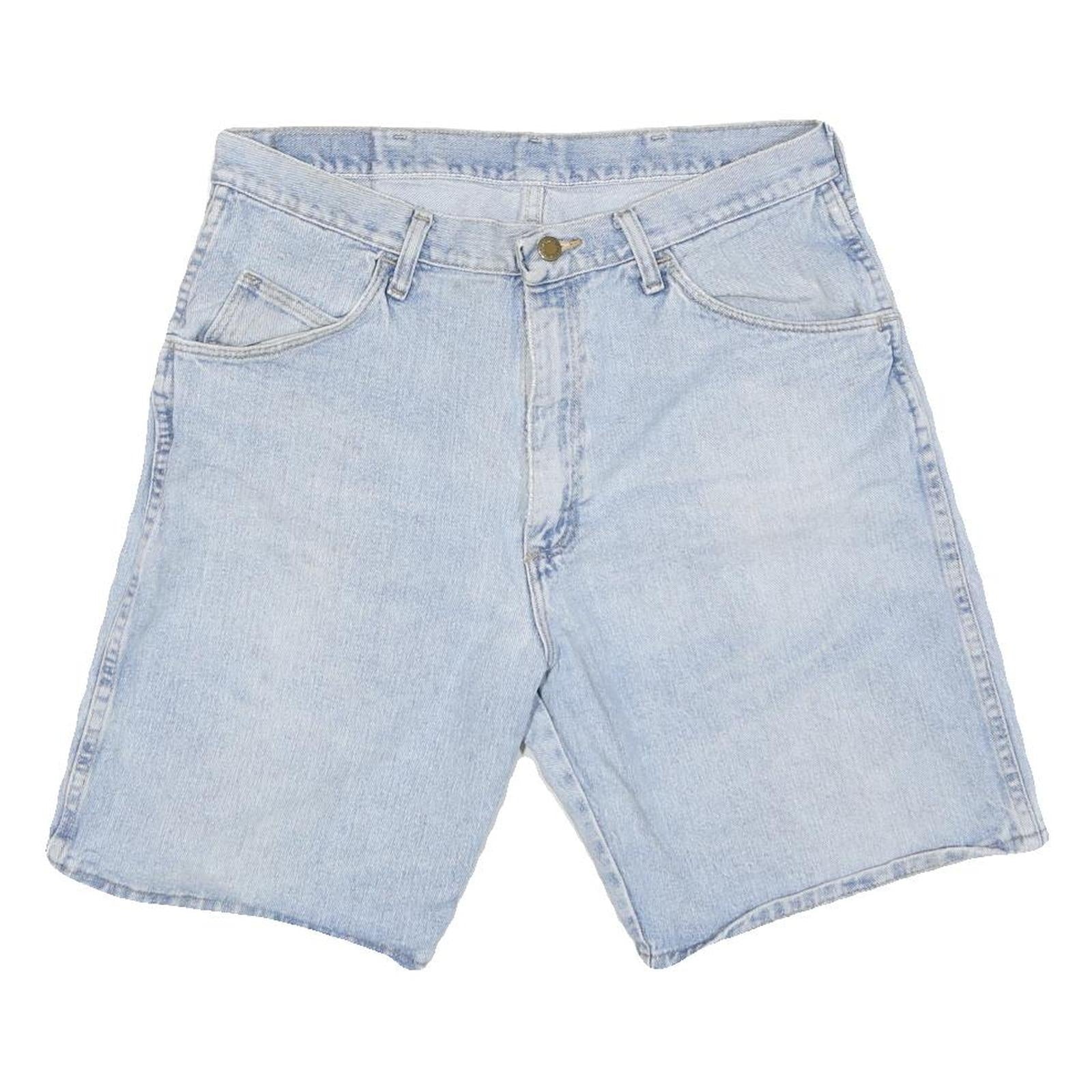 WRANGLER Mens Denim Blue Casual Shorts L W34 Comfortable Cotton Blend Refurbished - N/A refurbished available on Cerqular