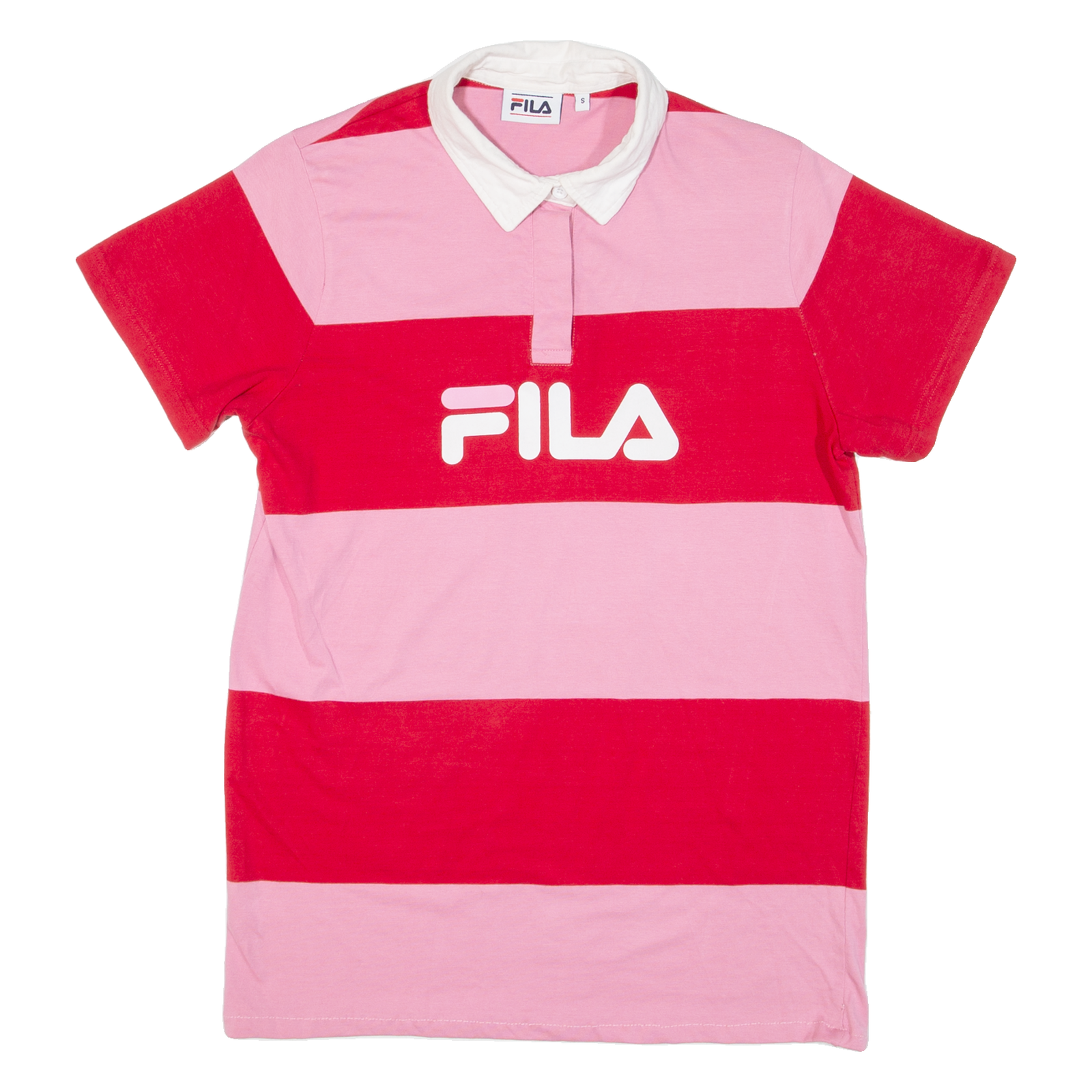 FILA Mens Polo Shirt Pink Striped S Refurbished - N/A refurbished available on Cerqular
