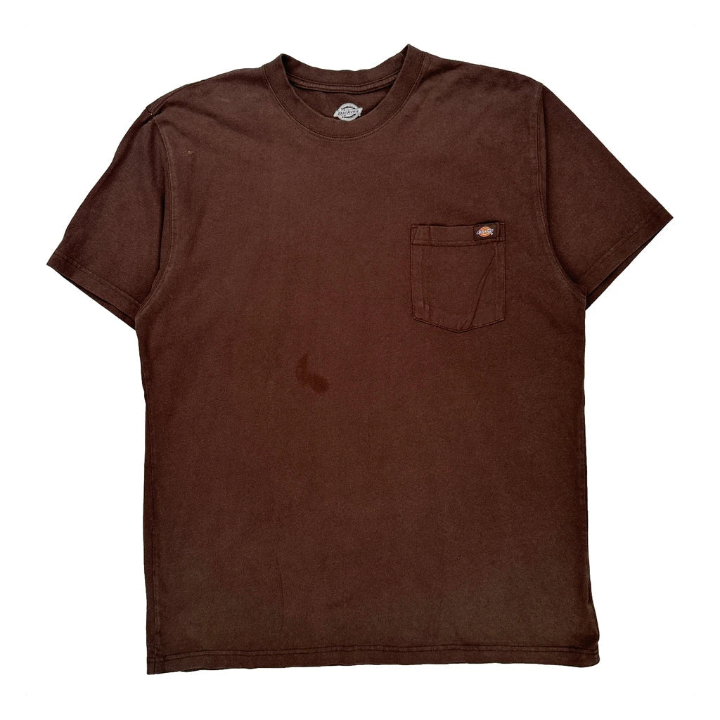 Dickies T-Shirt - XL Brown Cotton Refurbished - Thrifted (note: this is a term often used to describe second- refurbished available on Cerqular