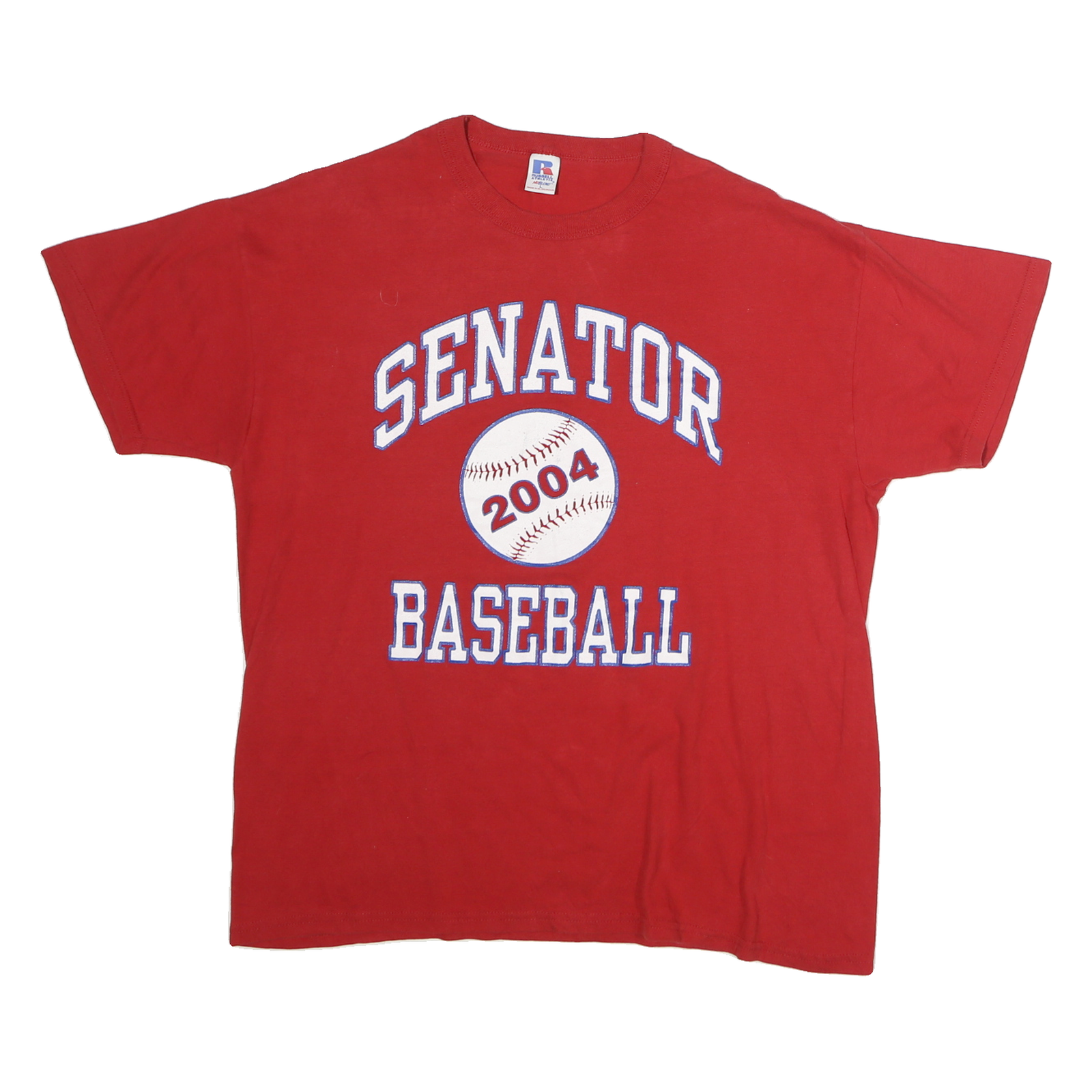 RUSSELL ATHLETIC Mens Red Senator Baseball Graphic T-Shirt M Crew Neck Short Refurbished - N/A refurbished available on Cerqular