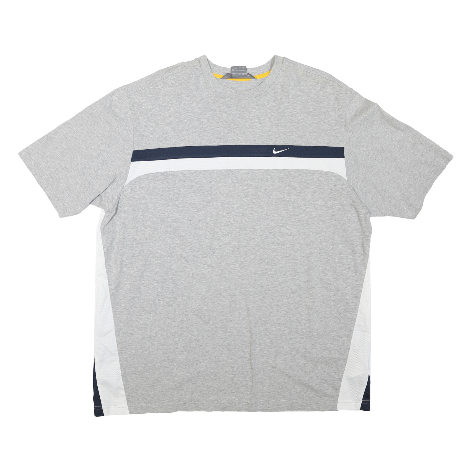 NIKE Mens Grey & Navy Athletic T-Shirt XL Short Sleeve Crew Neck Sportswear Refurbished - N/A refurbished available on Cerqular