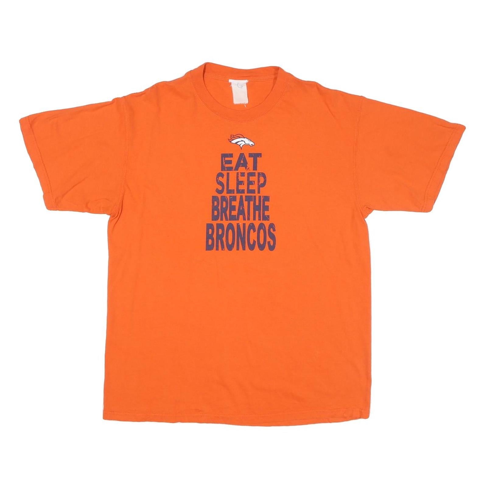 Mens Orange Denver Broncos Graphic T-Shirt M Short Sleeve Crew Neck Cotton Blend Refurbished - N/A refurbished available on Cerqular