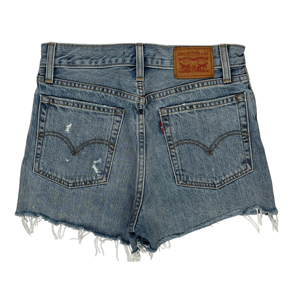 Levis Denim Shorts - 28W UK 8 Light Wash Denim Refurbished - Thrifted (note: this is a term often used to describe second- refurbished available on Cerqular