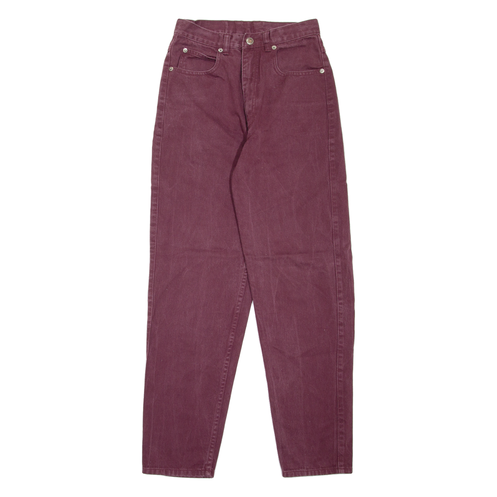 TEDDY'S Womens Jeans Maroon Regular Mom W24 L29 Refurbished - N/A refurbished available on Cerqular