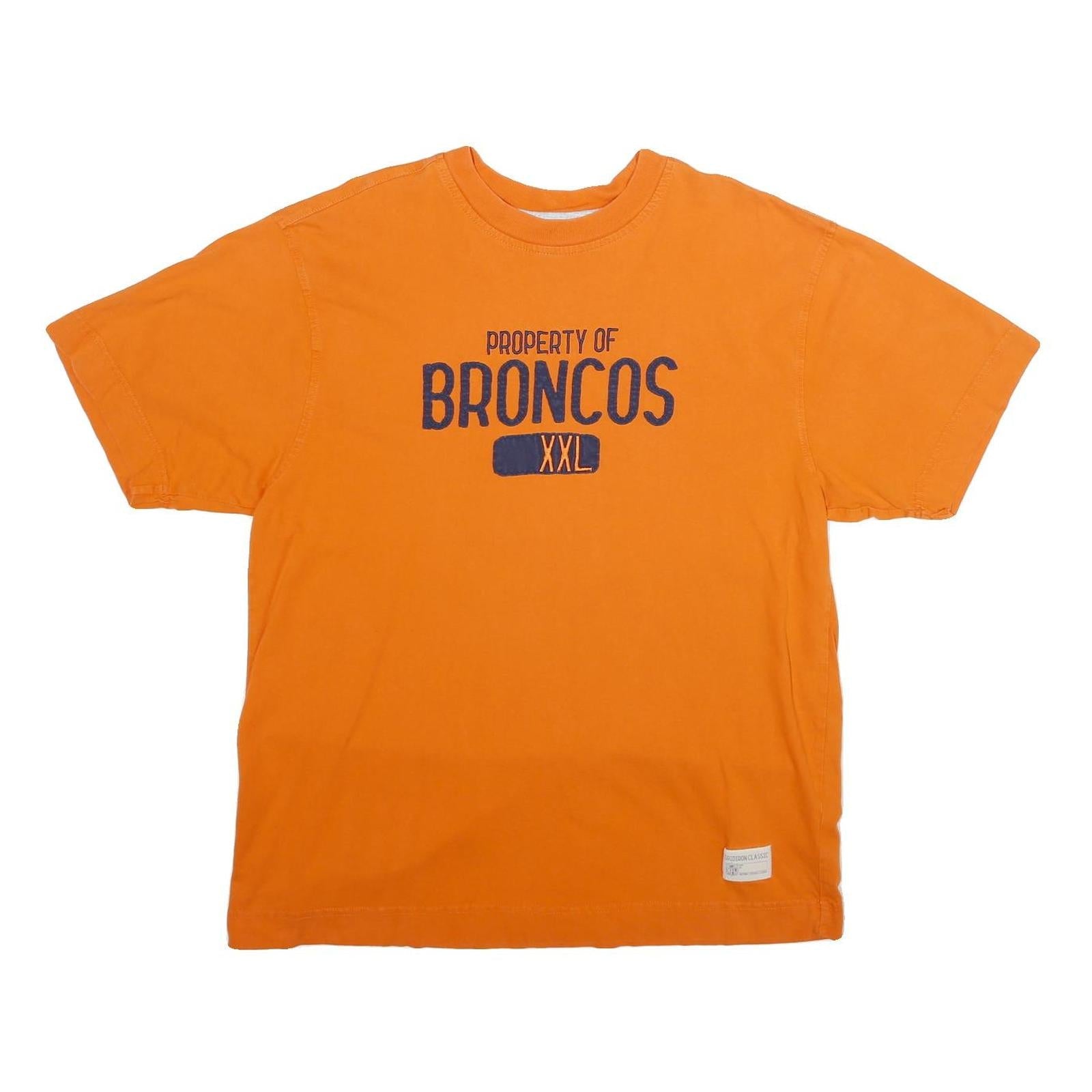 REEBOK Mens Orange Property Of Broncos Graphic T-Shirt L Short Sleeve Crew Neck Refurbished - N/A refurbished available on Cerqular
