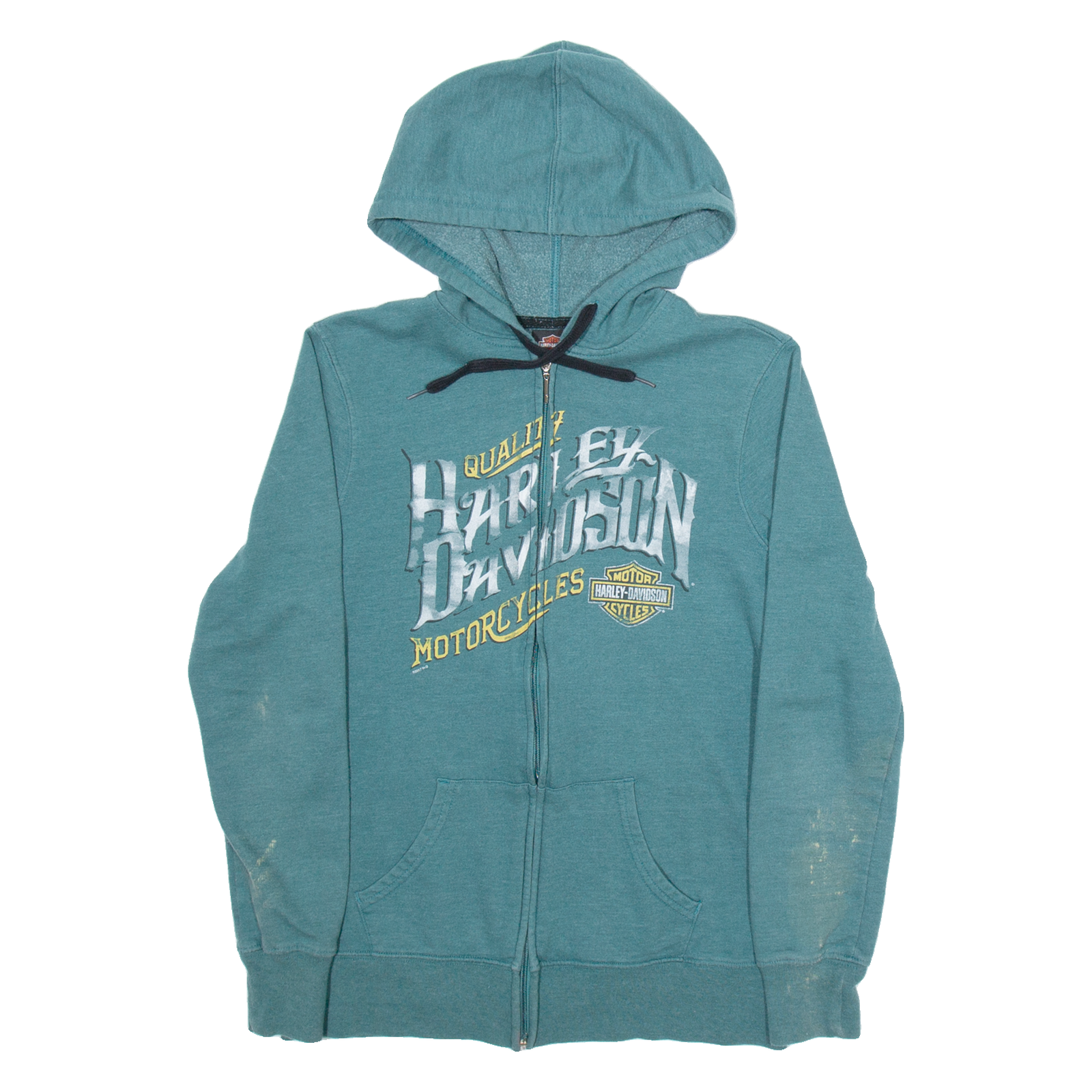 HARLEY DAVIDSON Womens Green Hoodie Full Zip M Refurbished - N/A refurbished available on Cerqular