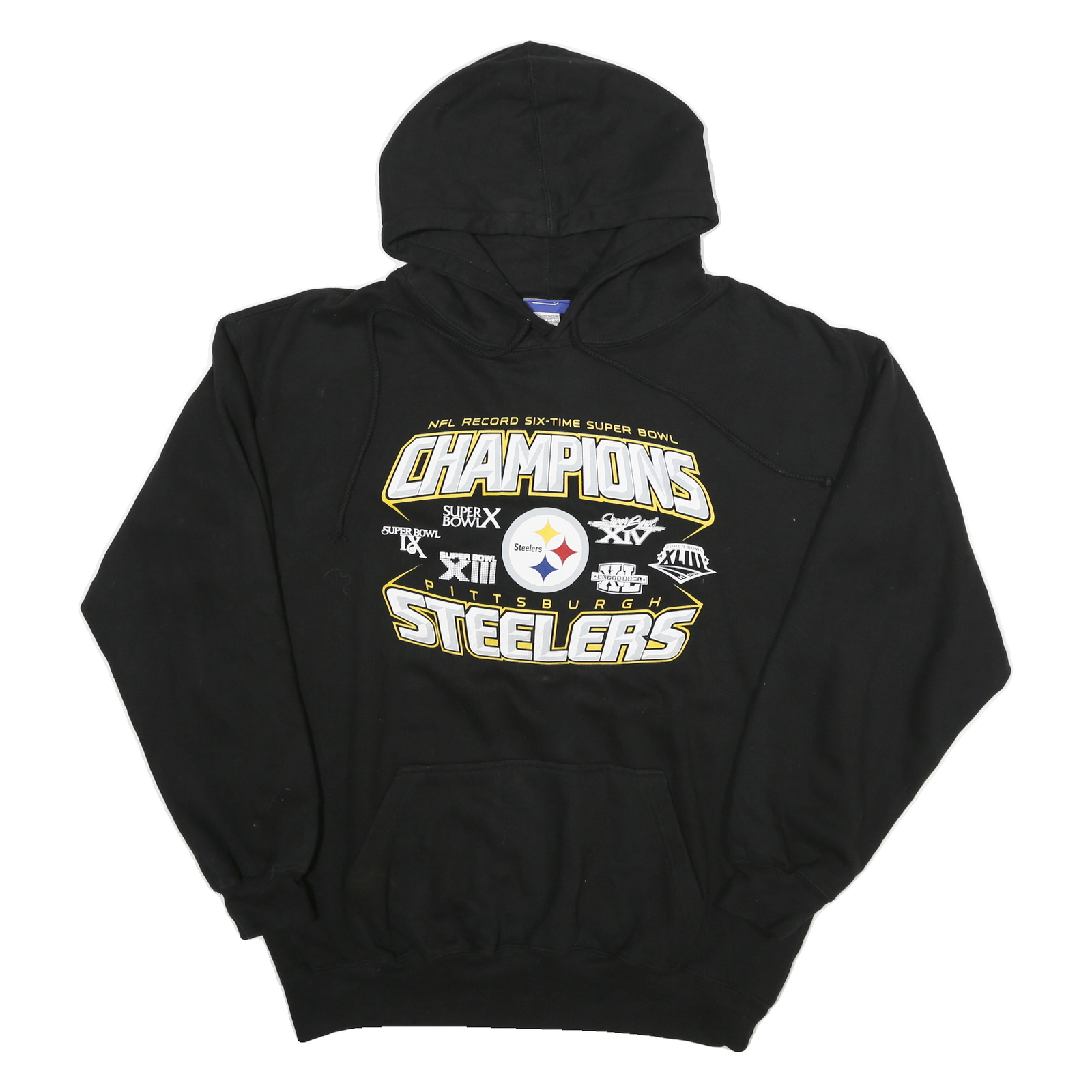 REEBOK Mens Black Pittsburgh Steelers Champions Hoodie L Cotton Blend Pullover Refurbished - N/A refurbished available on Cerqular