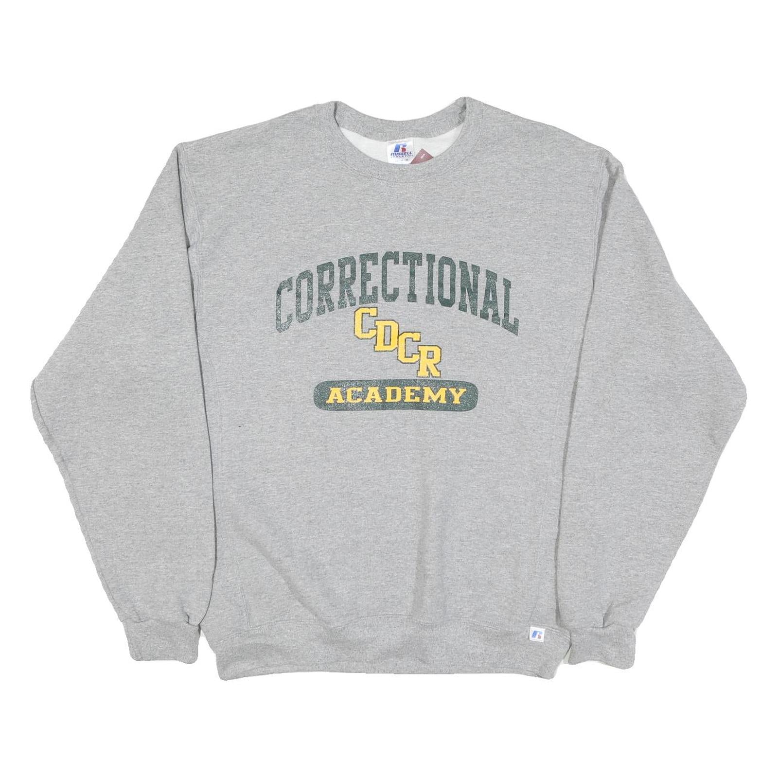 RUSSELL ATHLETIC Mens Grey Correctional Cdcr Academy Crew Neck M Cotton Refurbished - N/A refurbished available on Cerqular