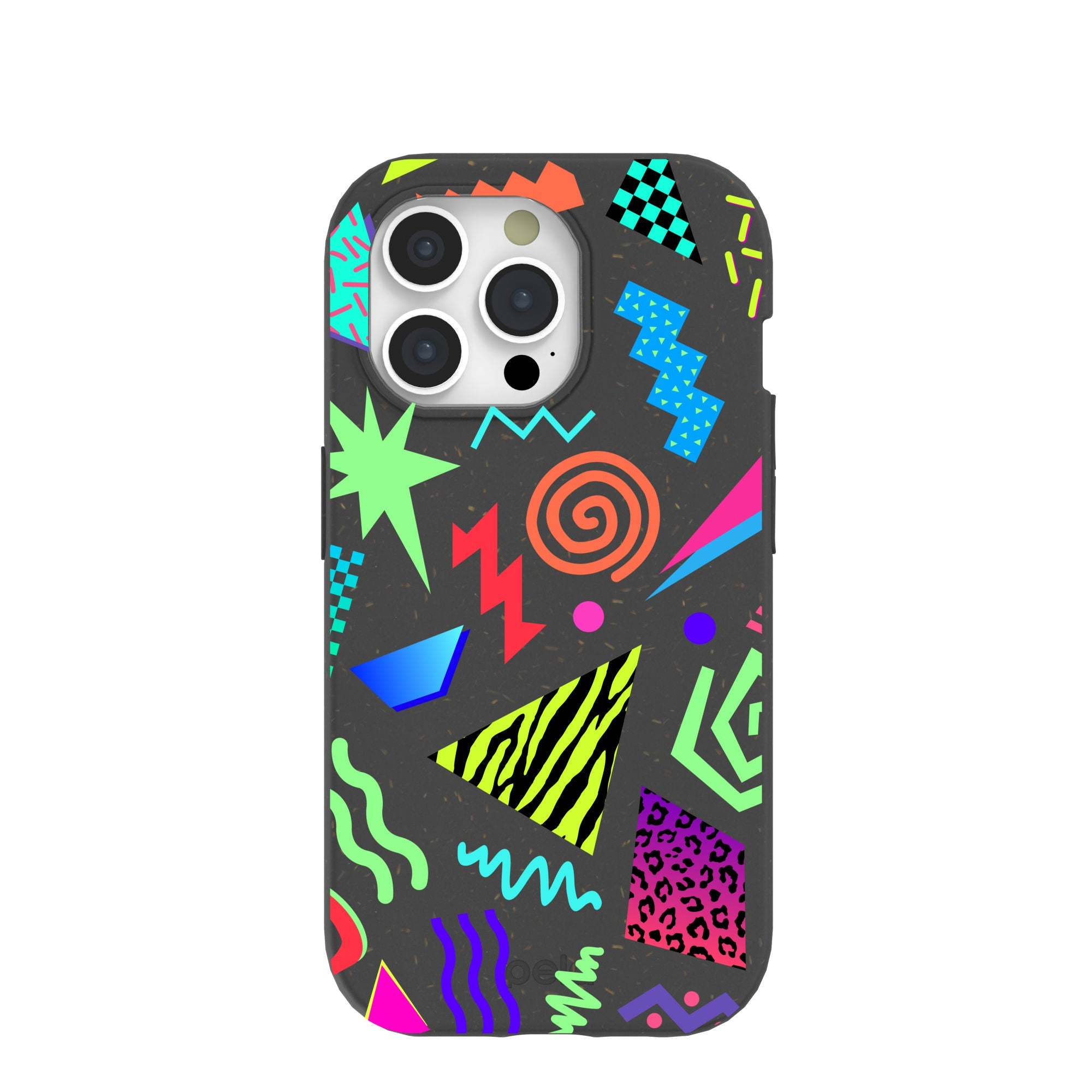 Black Neon Blast iPhone 15 Pro Case Refurbished - Pela Case refurbished available on Cerqular