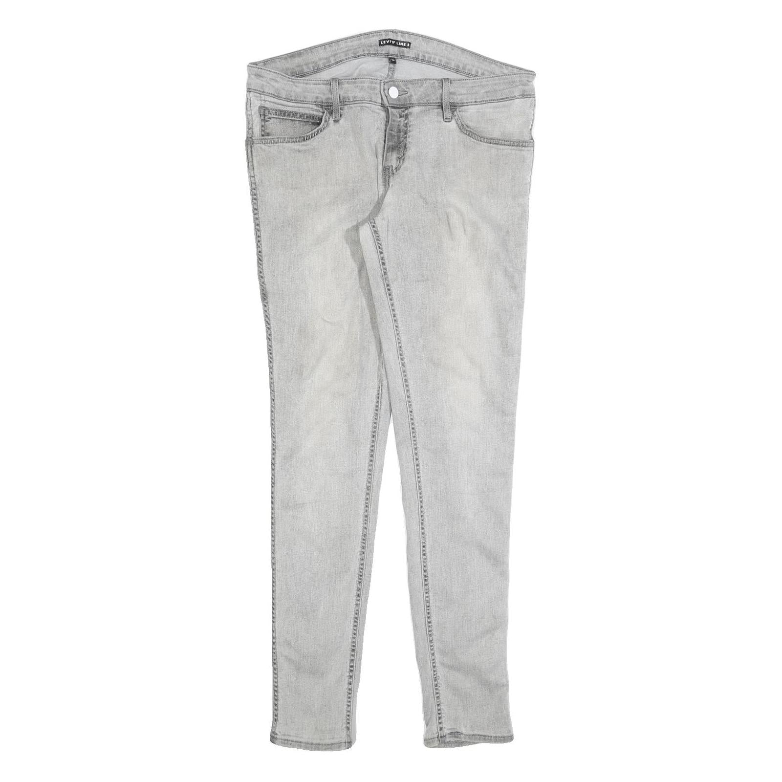 LEVI'S Line 8 Womens Jeans Grey Slim Skinny Denim Light Wash W32 L32 Refurbished - N/A refurbished available on Cerqular