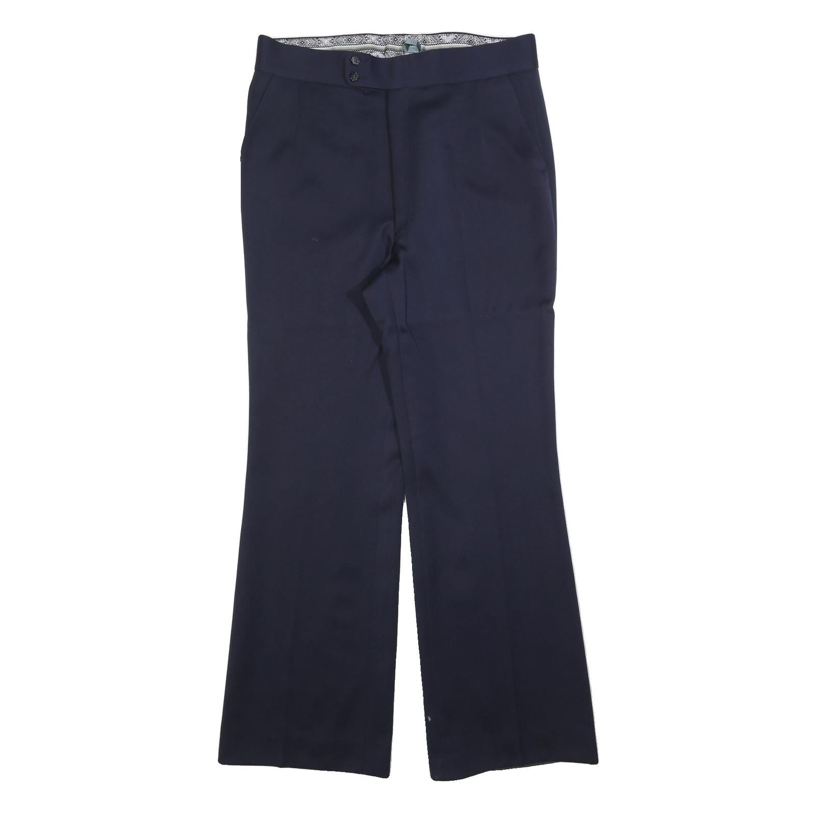 Wool Womens Navy Regular Fit Straight Leg Trousers W34 L34 Smart Workwear Refurbished - N/A refurbished available on Cerqular