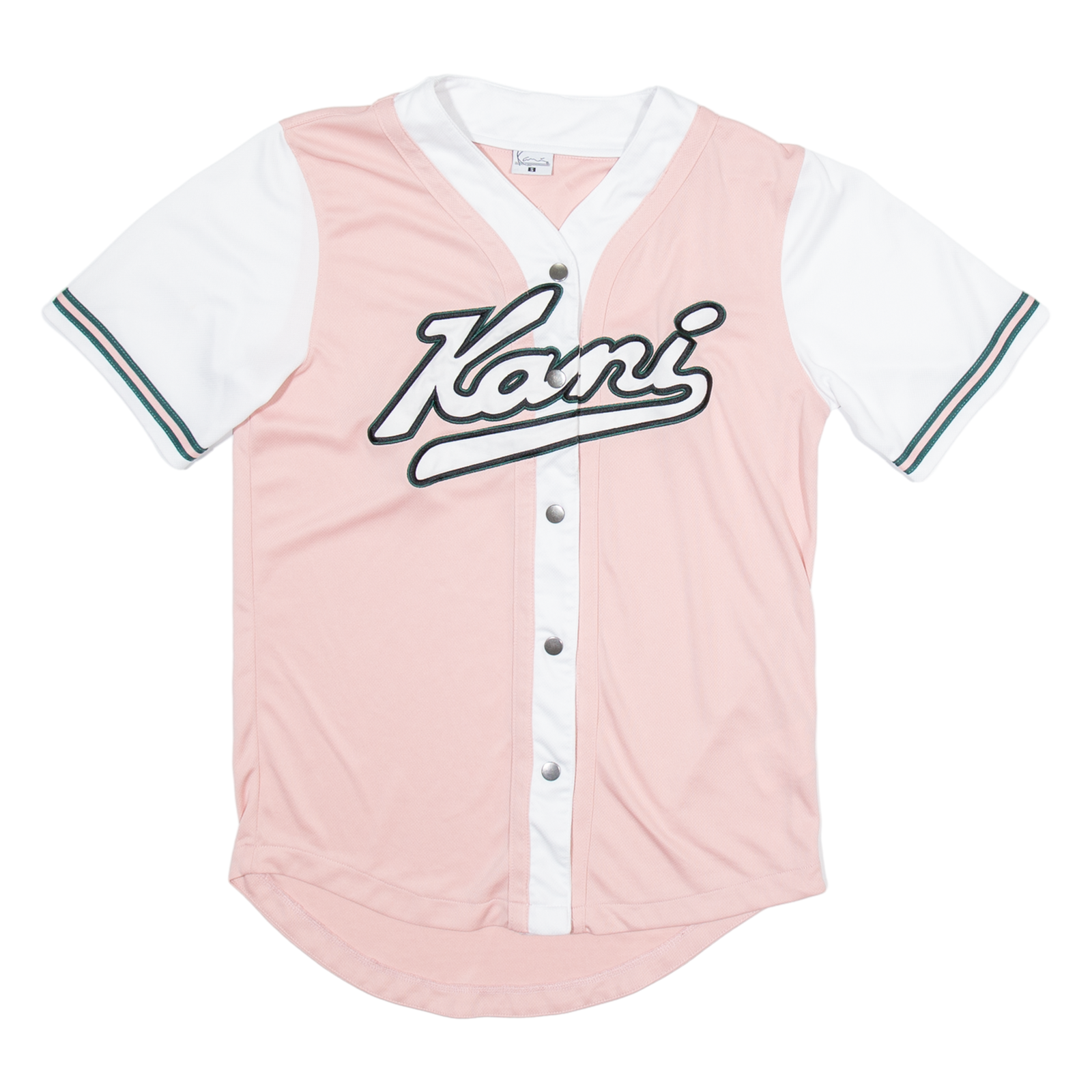 KARL KANI Womens Jersey Pink Button Neck S Refurbished - N/A refurbished available on Cerqular