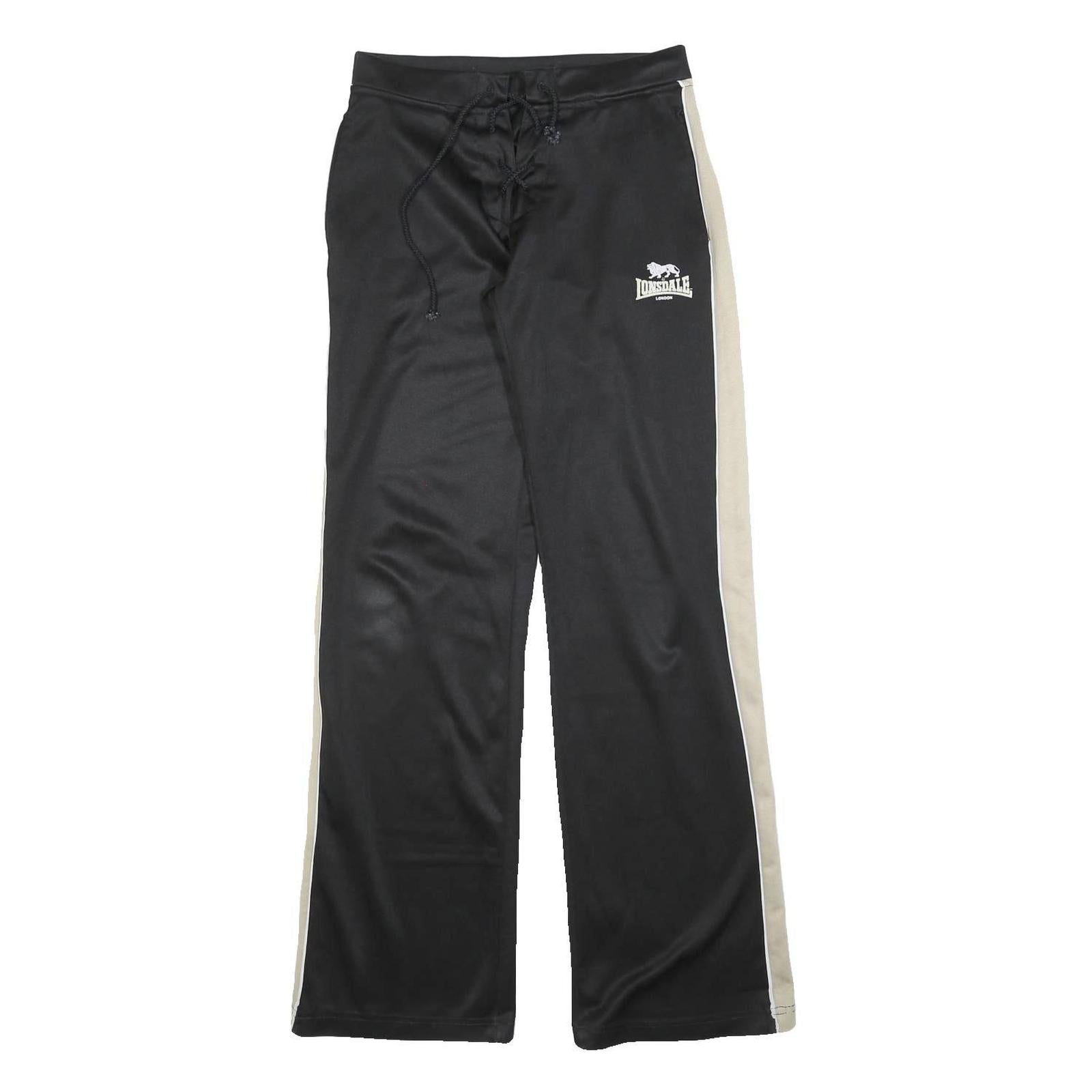 LONSDALE Womens Joggers Black & Cream S W28 L32 Drawstring Logo Casual Wear Refurbished - N/A refurbished available on Cerqular