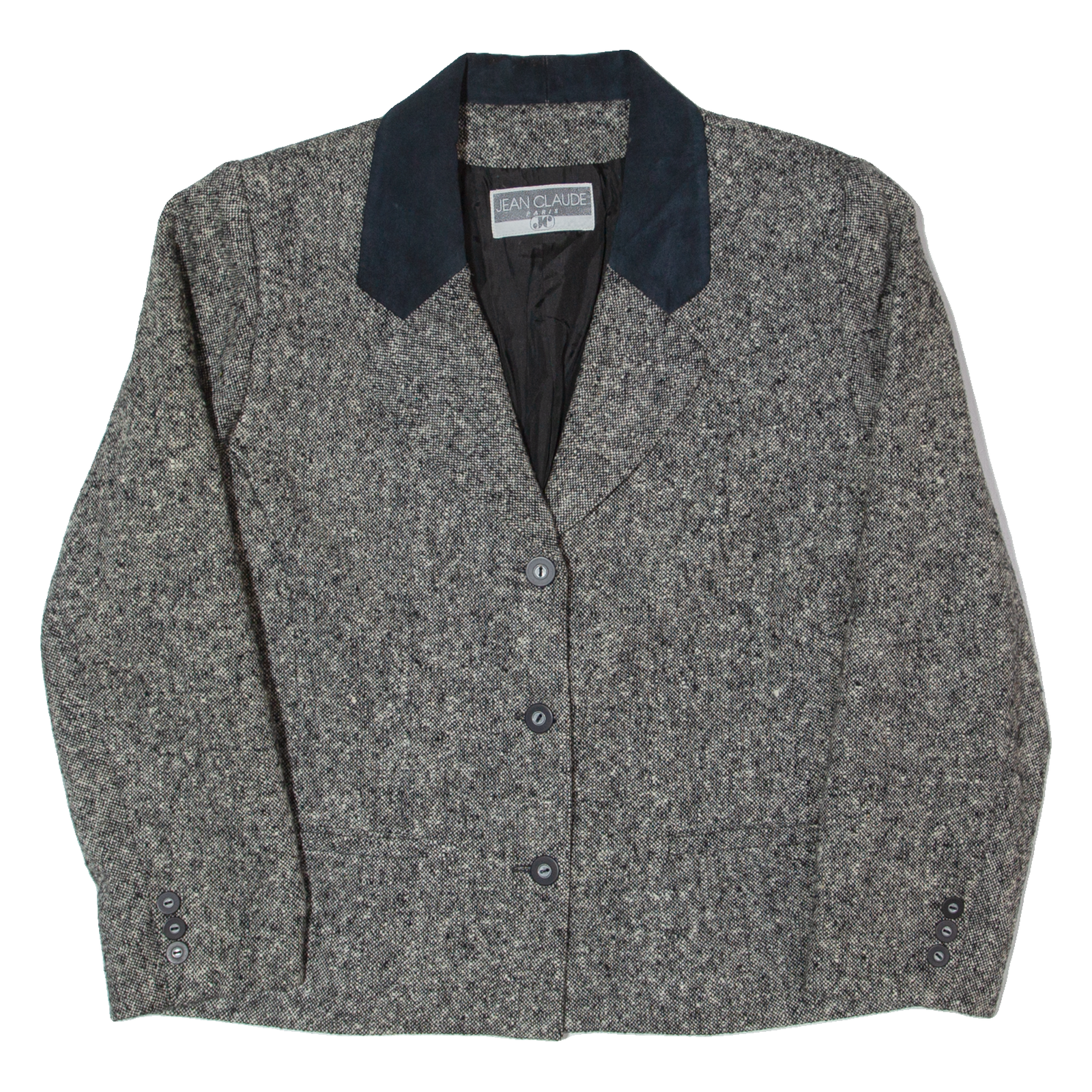 JEAN CLAUDE Womens Blazer Jacket Black Wool 90s M Refurbished - N/A refurbished available on Cerqular