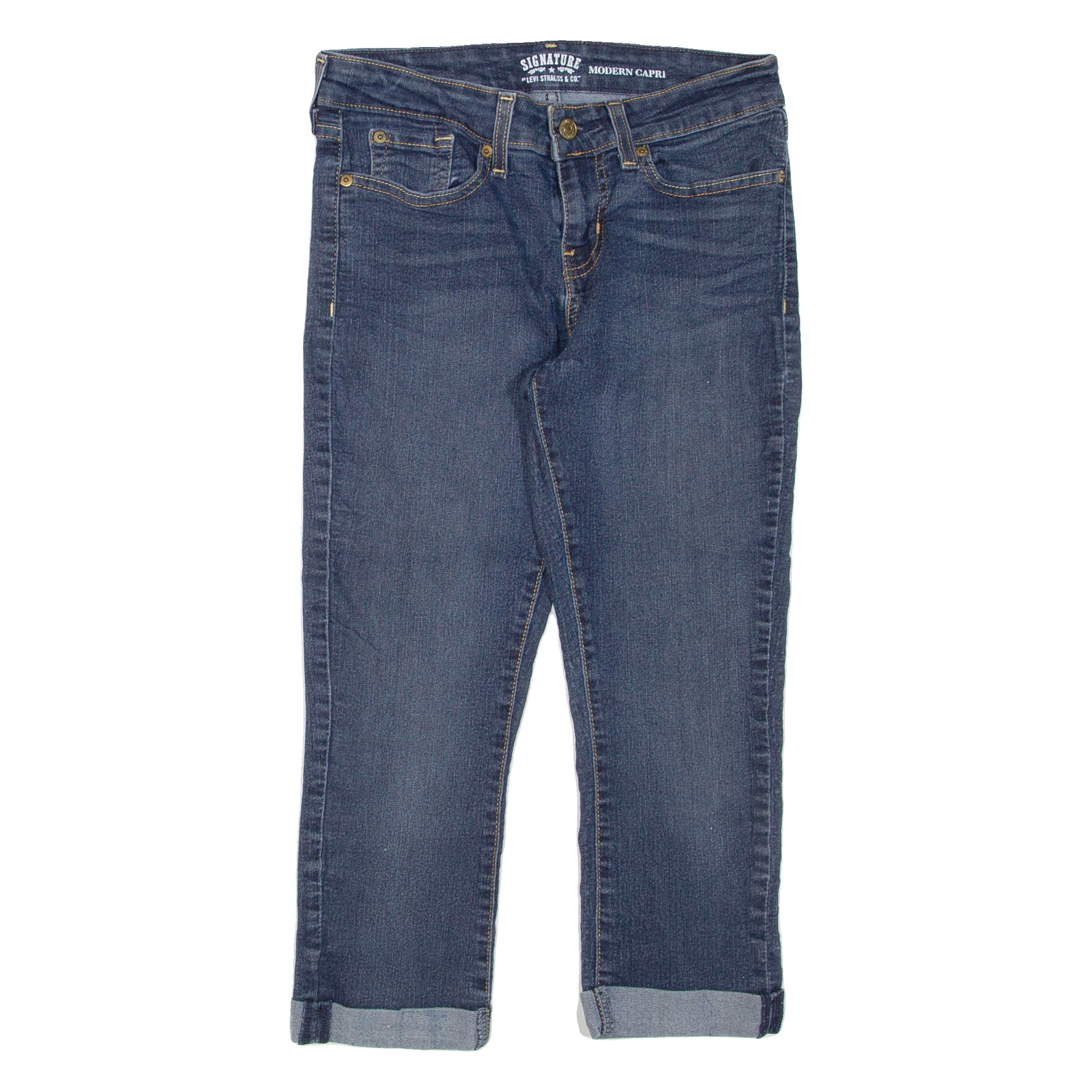 LEVI'S Signature Modern Capri Womens Jeans Blue Regular Straight W28 L21 Refurbished - N/A refurbished available on Cerqular