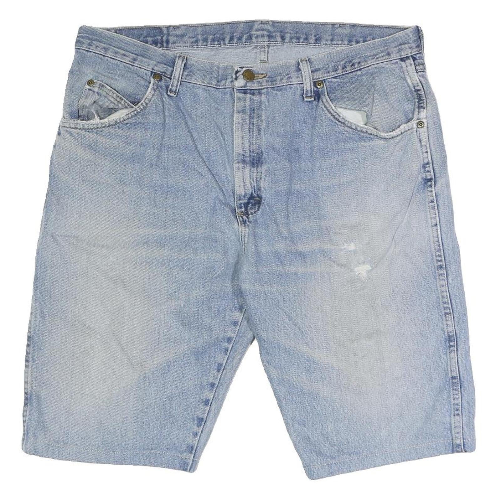 WRANGLER Mens Denim Shorts Light Blue Casual Regular Fit L W36 Cotton Refurbished - N/A refurbished available on Cerqular