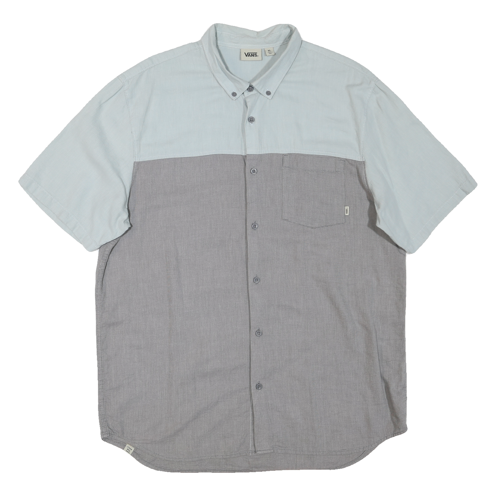 VANS Mens Blue & Grey Cotton Blend Shirt XL Button Front Casual Summer Refurbished - N/A refurbished available on Cerqular