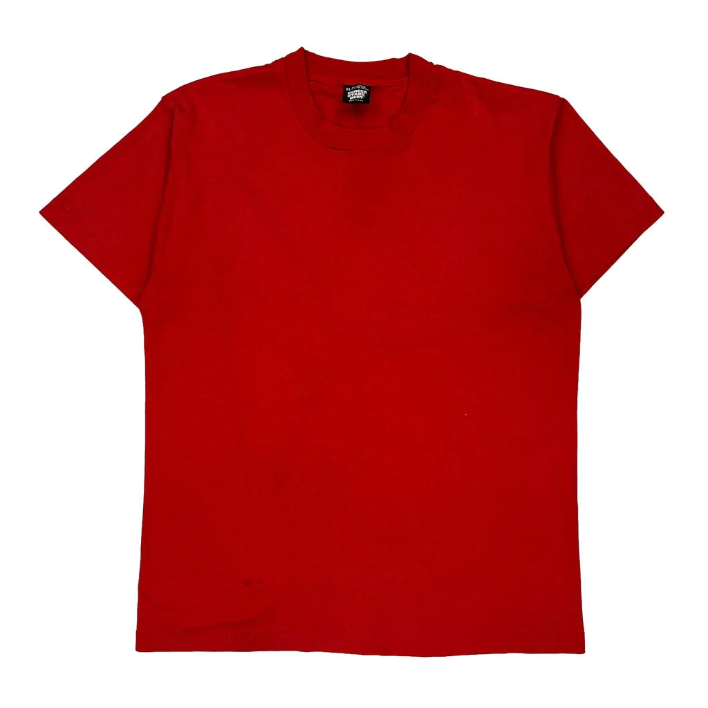 Made In USA Single Stitch Screen Stars T-Shirt - XL Red Cotton Blend Refurbished - Thrifted (note: this is a term often used to describe second- refurbished available on Cerqular