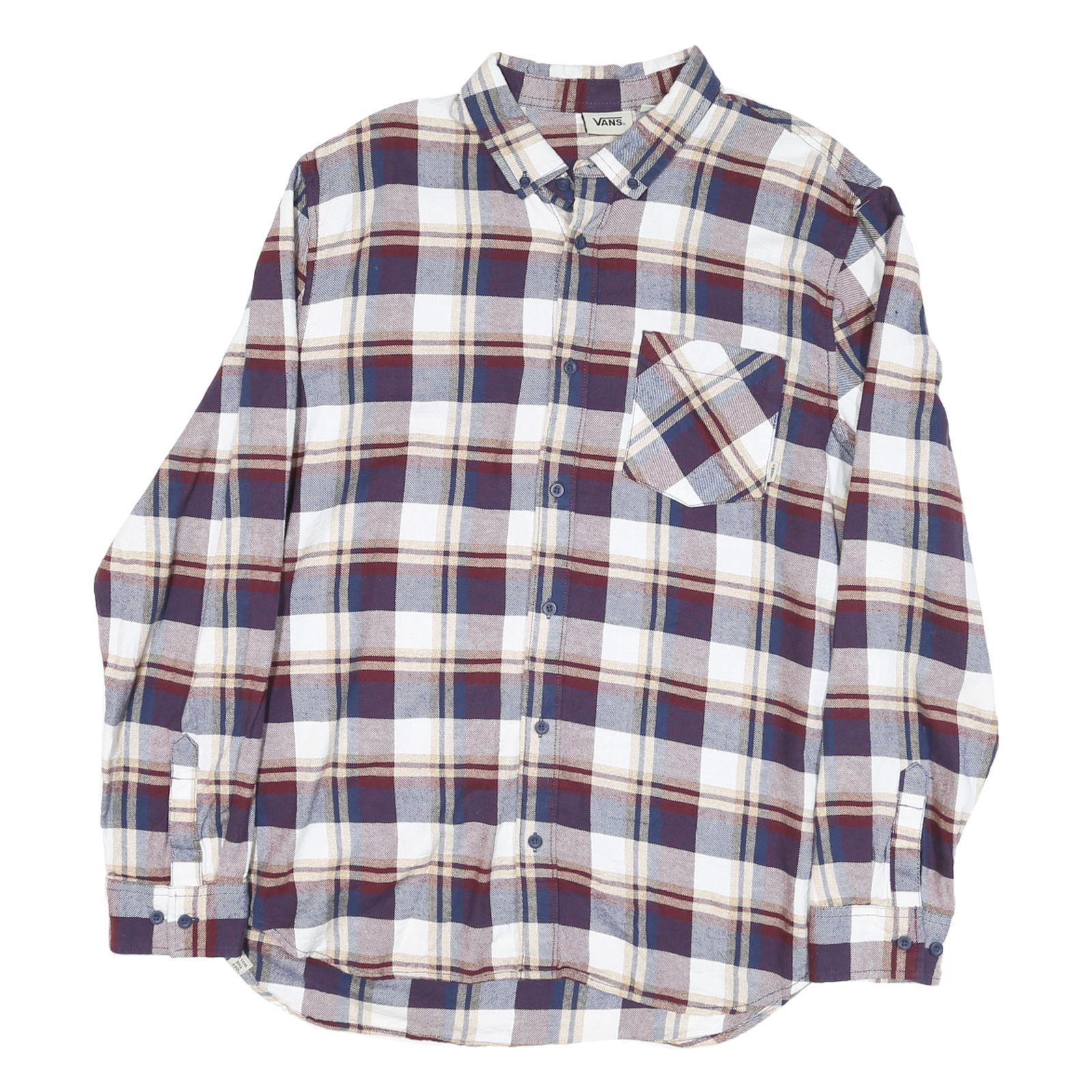 VANS Mens Blue & Maroon Check Shirt L Casual Cotton Blend Long Sleeve Refurbished - N/A refurbished available on Cerqular