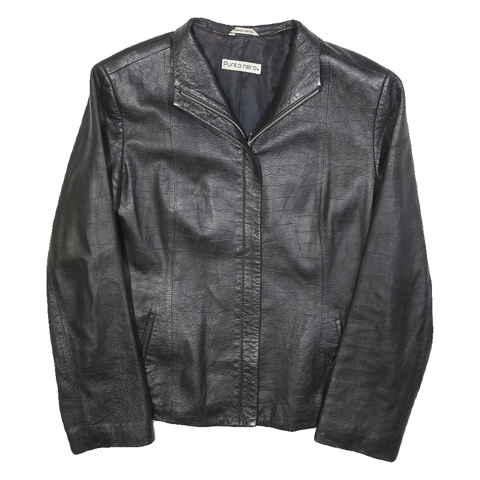Buy PUNTO NERO Womens Black Leather Zip Jacket M Plain Stylish Classic Outerwear Refurbished - $41.59 PUNTO NERO Womens Black Leather Zip Jacket M Plain Stylish Classic Outerwear Refurbished - N/A refurbished available on Cerqular