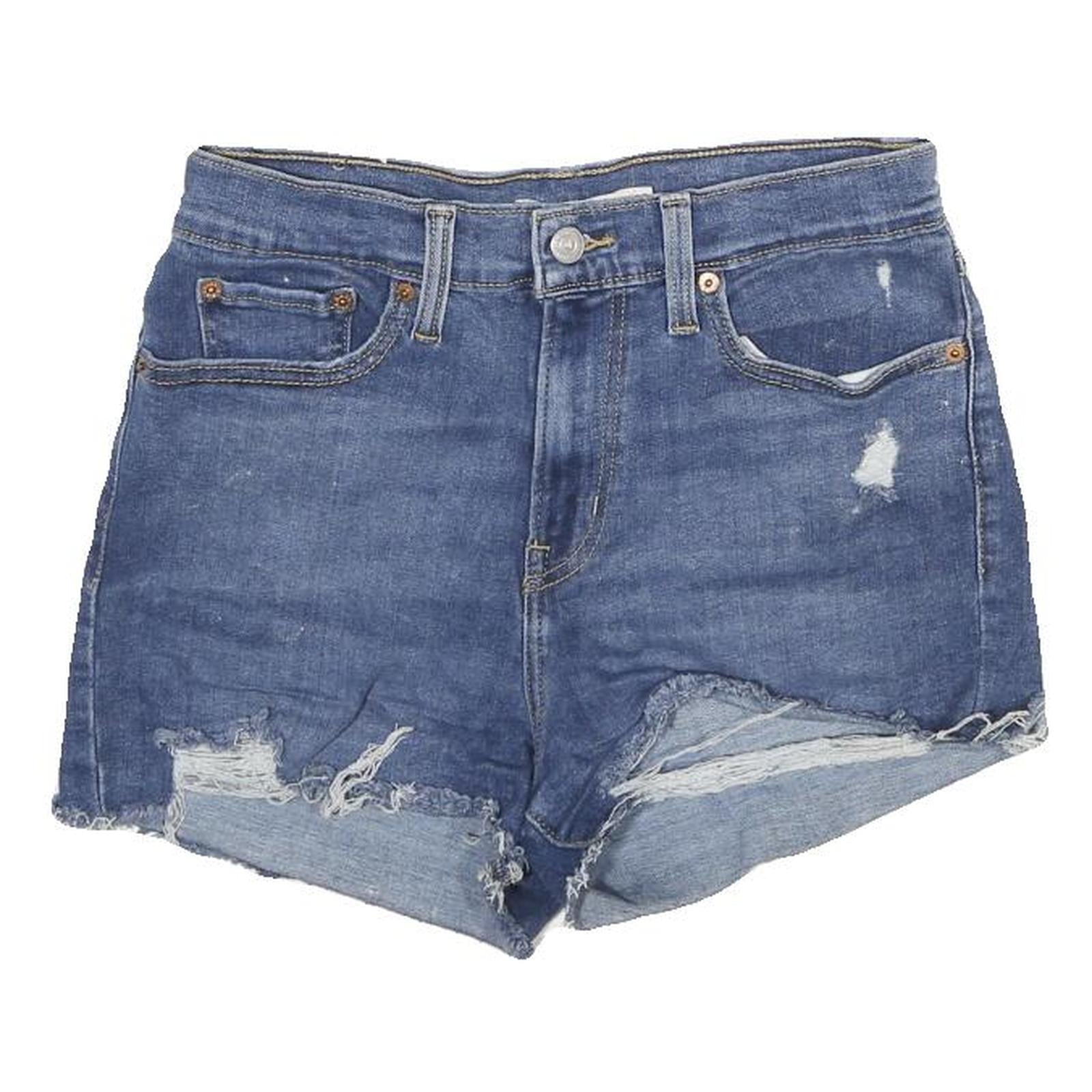 LEVI'S Womens Shorts Blue Denim Distressed S W28 Casual Summer Cut-Off Refurbished - N/A refurbished available on Cerqular