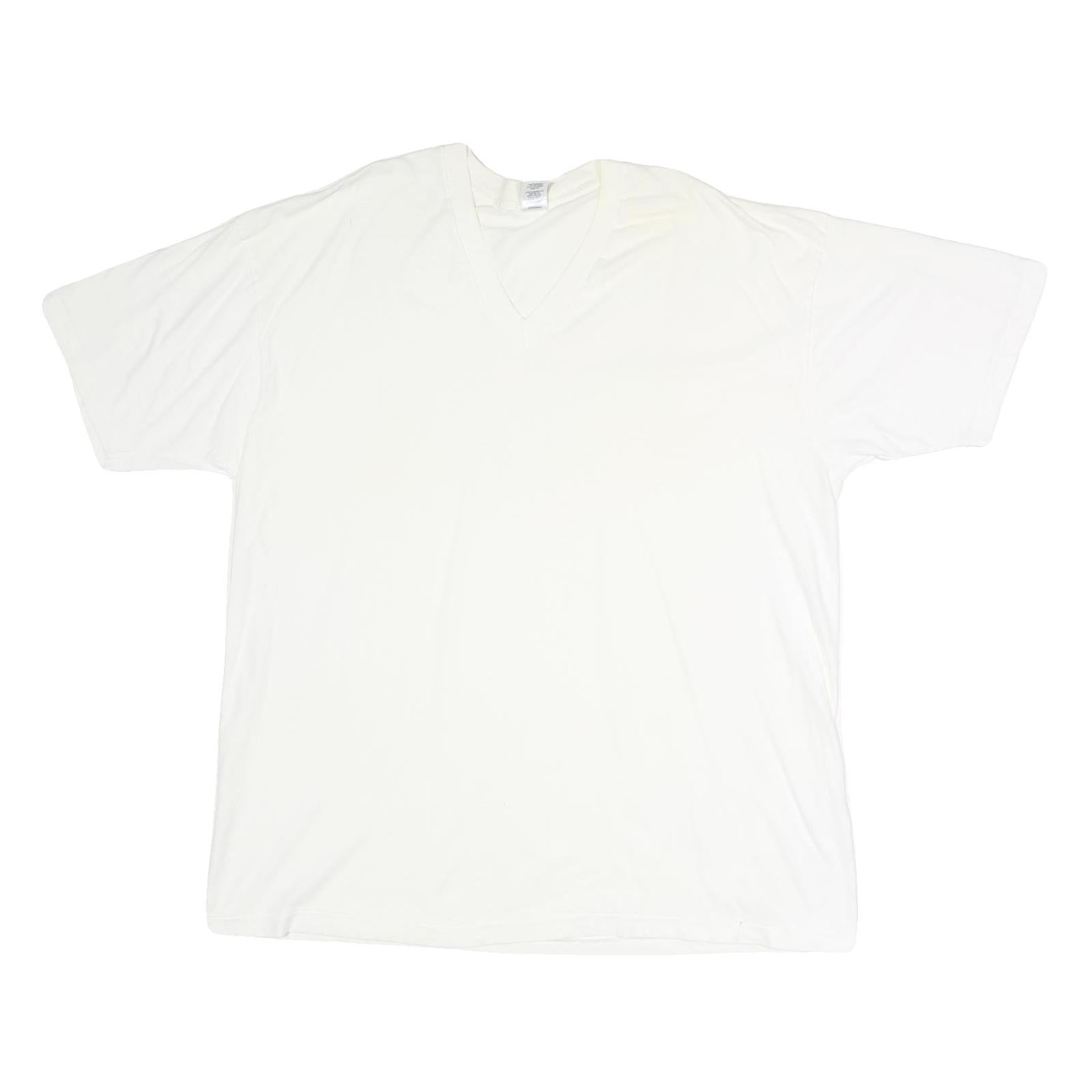 STAFFORD Mens White Plain Cotton T-Shirt 2XL Short Sleeve V-Neck Casual Basic Refurbished - N/A refurbished available on Cerqular