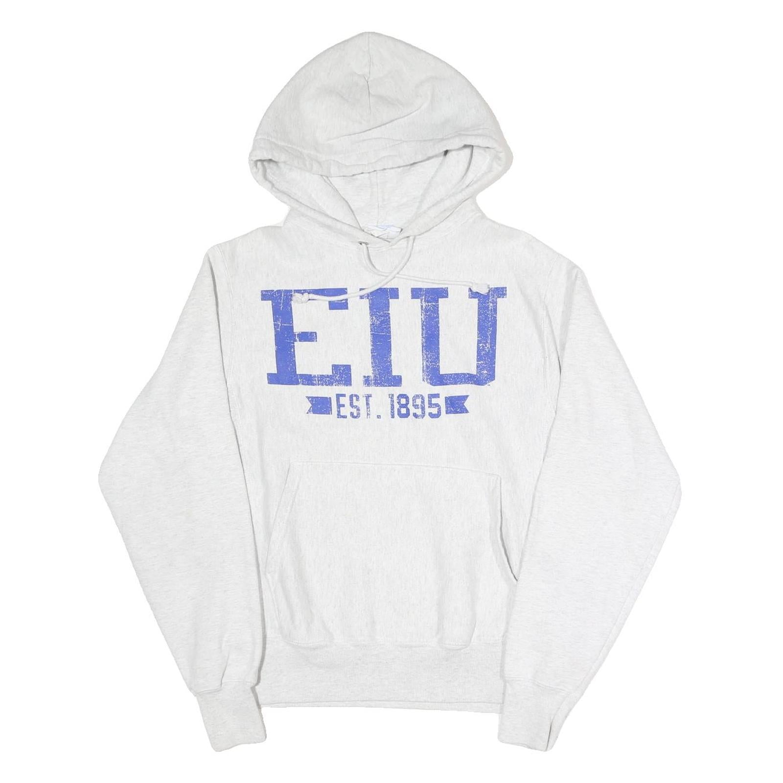 CHAMPION REVERSE WEAVE Mens White Hoodie S EIU Est 1895 Pullover Cotton Refurbished - N/A refurbished available on Cerqular
