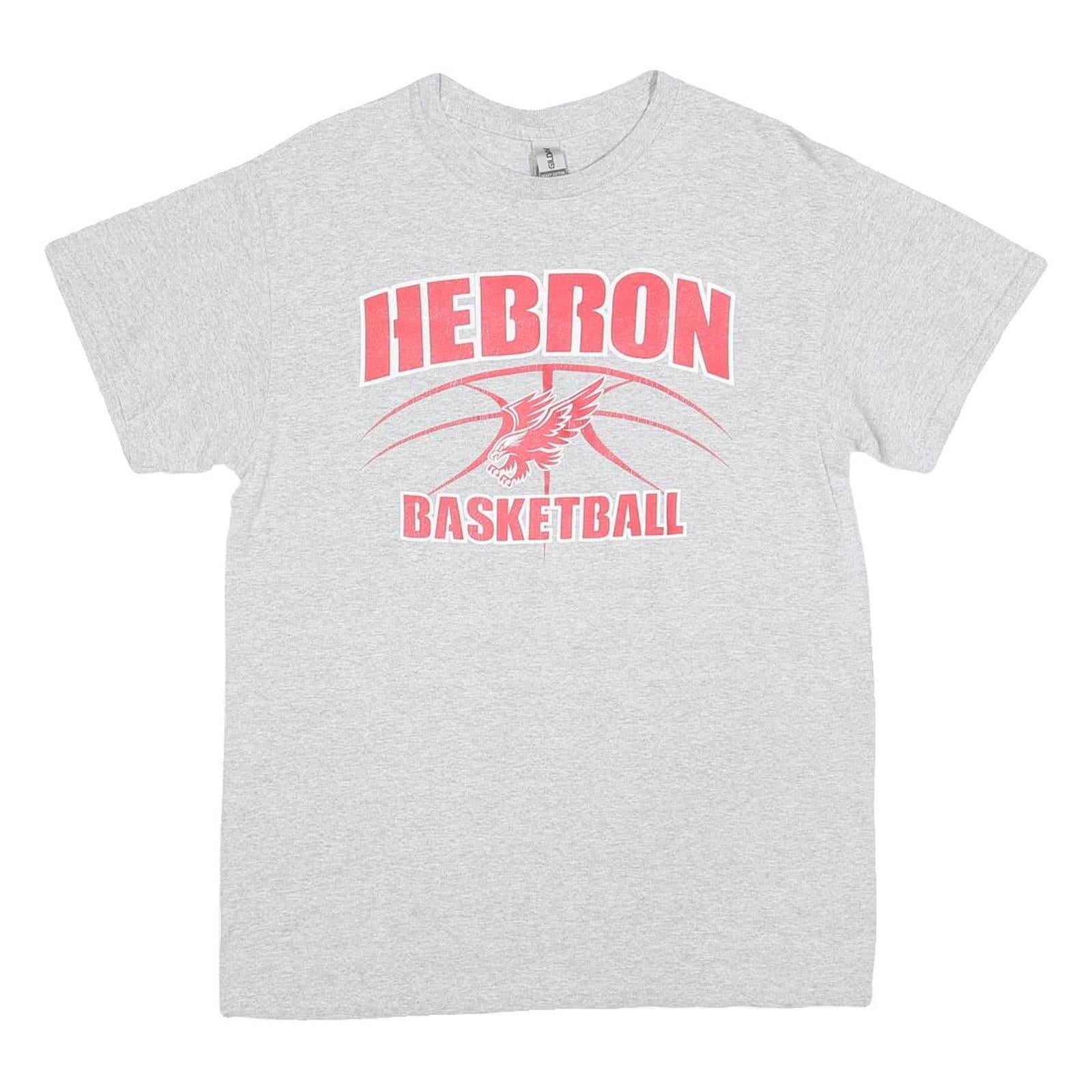 GILDAN Mens Grey Hebron Basketball Graphic T-Shirt M Short Sleeve Crew Neck Refurbished - N/A refurbished available on Cerqular