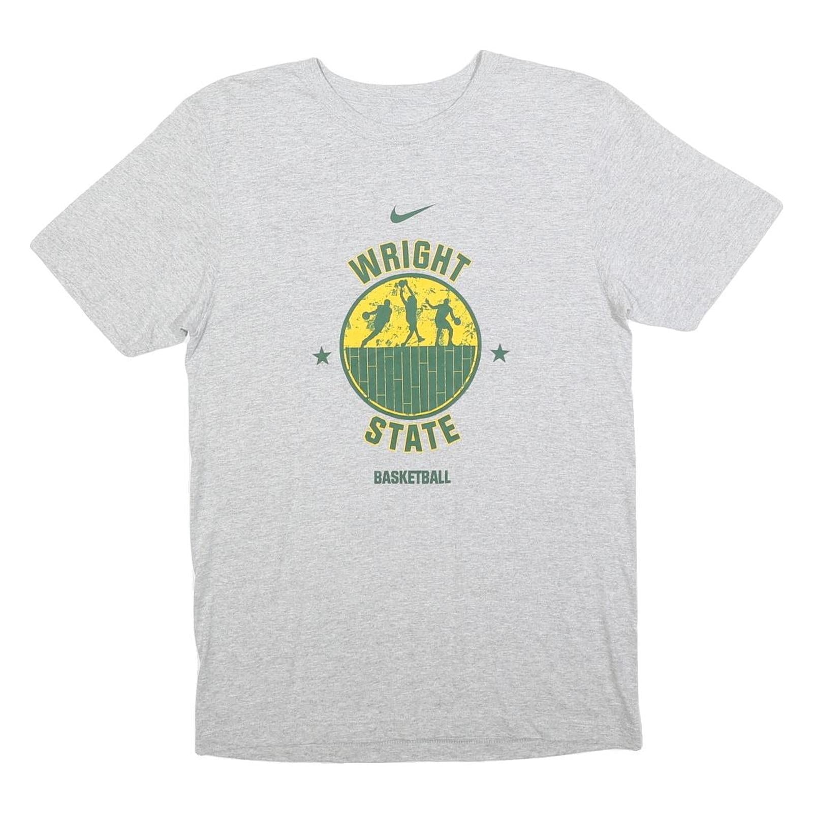 Buy NIKE Mens Grey & Yellow Wright State Basketball Graphic T-Shirt S Short Sleeve Refurbished - $32.49 NIKE Mens Grey & Yellow Wright State Basketball Graphic T-Shirt S Short Sleeve Refurbished - N/A refurbished available on Cerqular
