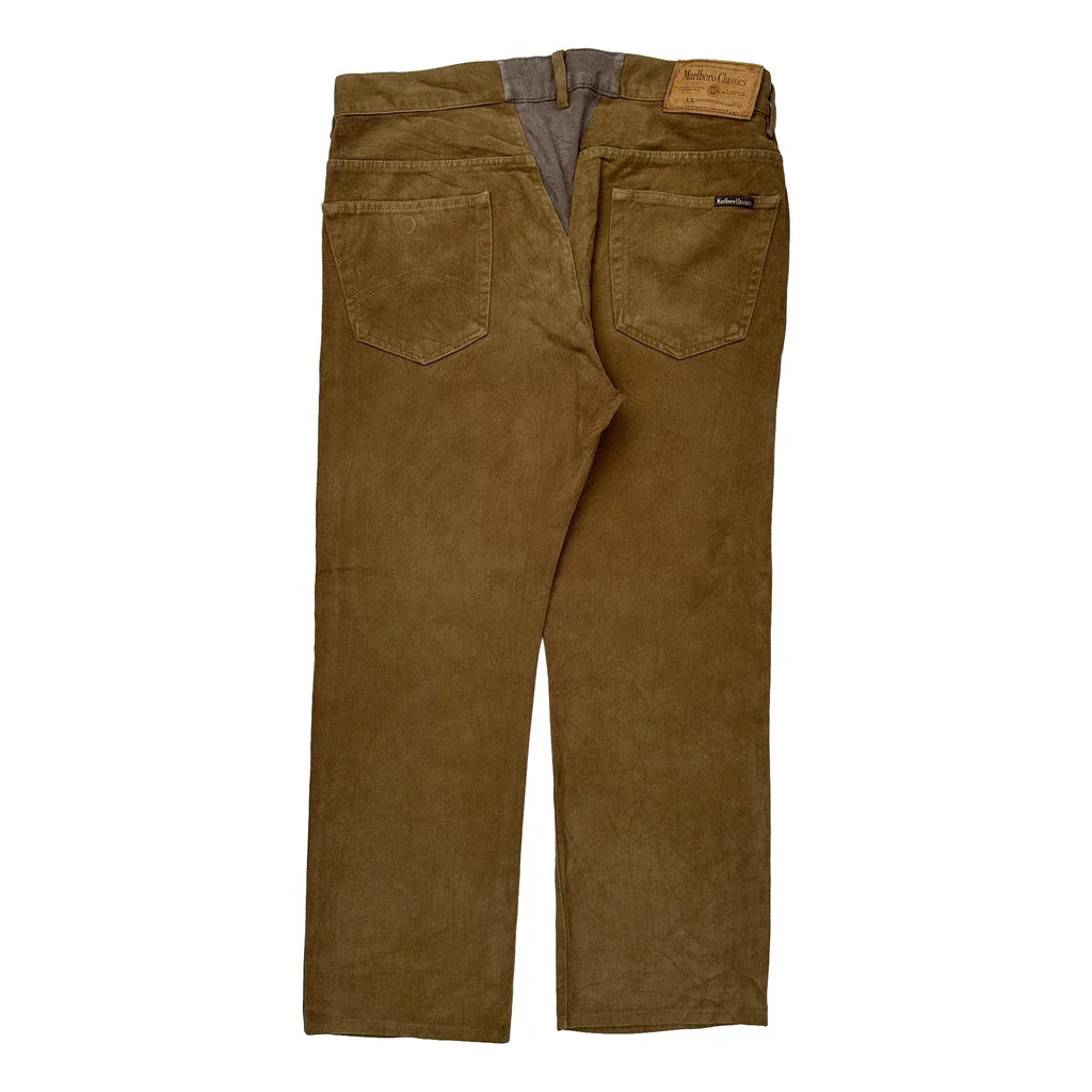 Marlboro Classics Trousers - 36W 32L Brown Cotton Refurbished - Thrifted (note: this is a term often used to describe second- refurbished available on Cerqular