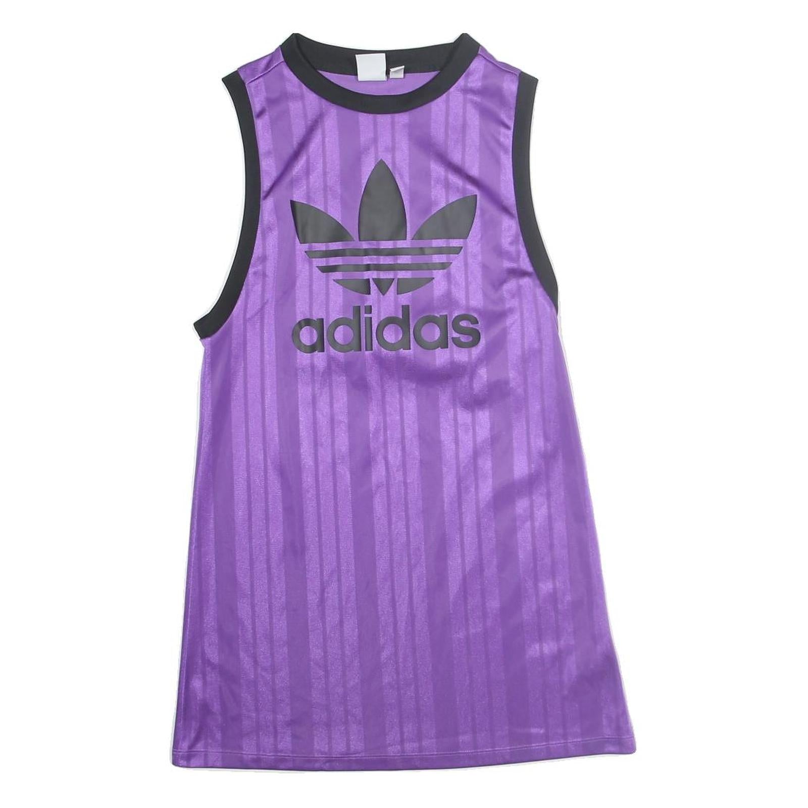 ADIDAS Womens Purple Cotton Blend Sleeveless Dress UK 6 Sports Logo Casual Refurbished - N/A refurbished available on Cerqular